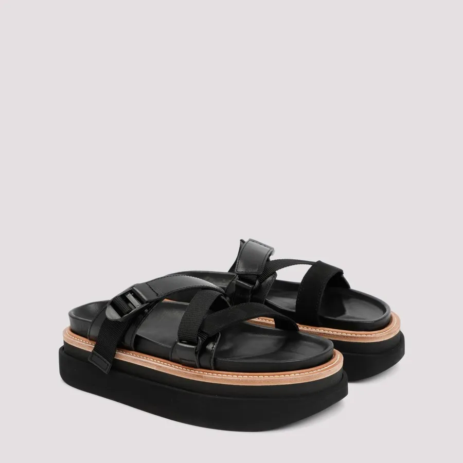Sacai Hybrid Belt Sandals 2303063M-001 BLACK | IlDuomo