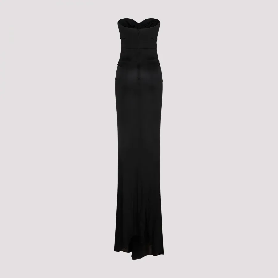 Saint Laurent Black viscose long dress (753161Y7F93 1000