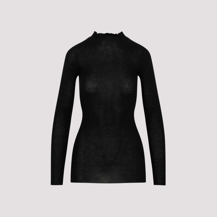 R827.2 Rick Owens ブラック ニットネックウォーマー RICK OWENS - KNITWEAR - Rick Owens