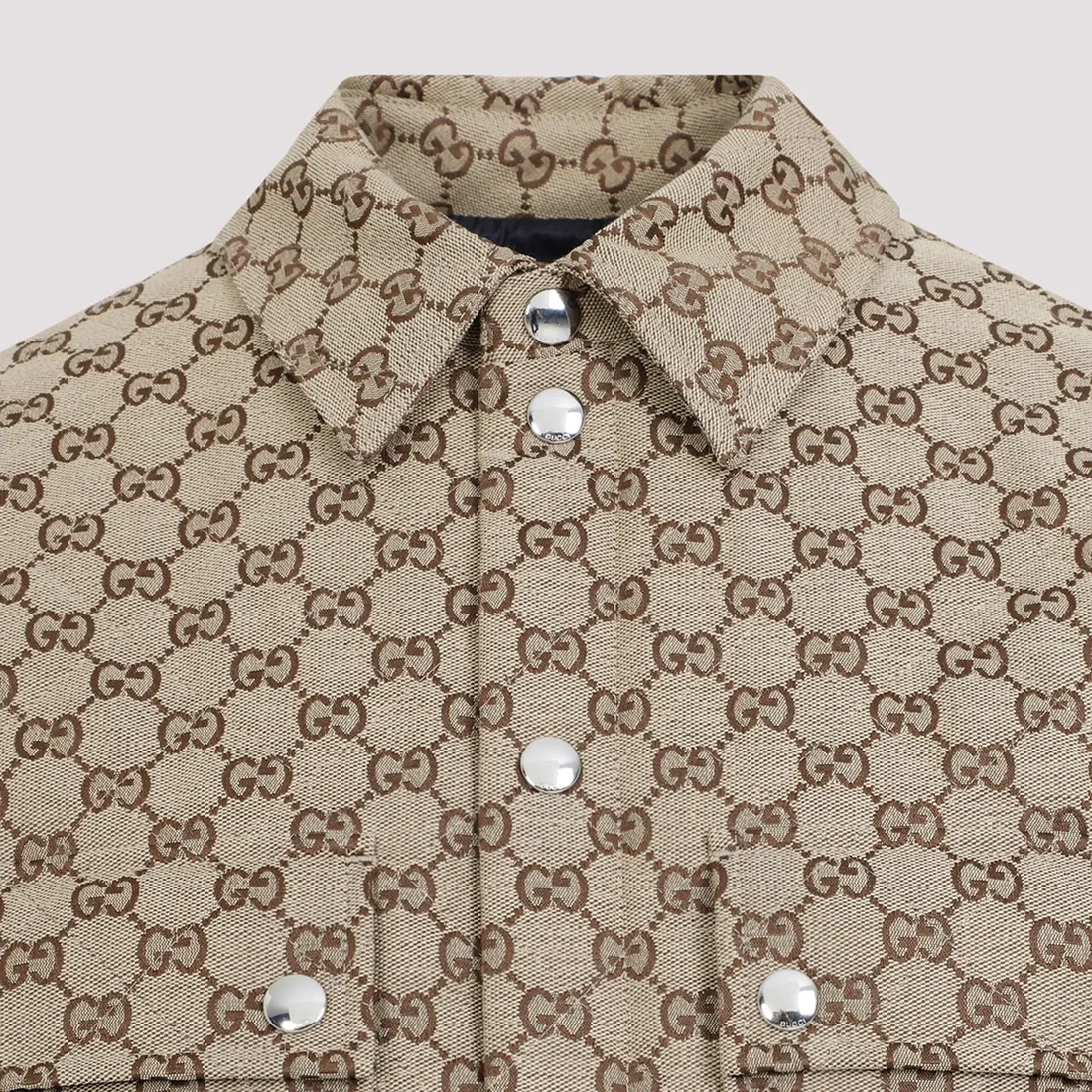 Gucci GG Canvas Shirt 762162.ZAPKE-2190 CAMEL EBONY M | IlDuomo
