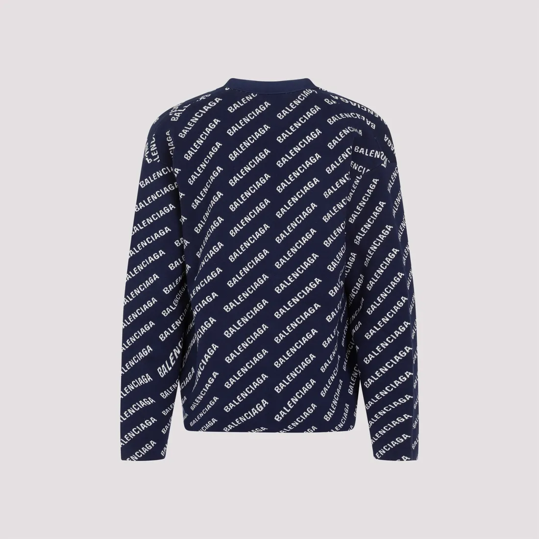 Balenciaga All-Over Cardigan 736248.T3233-8502 NAVY WHITE | IlDuomo