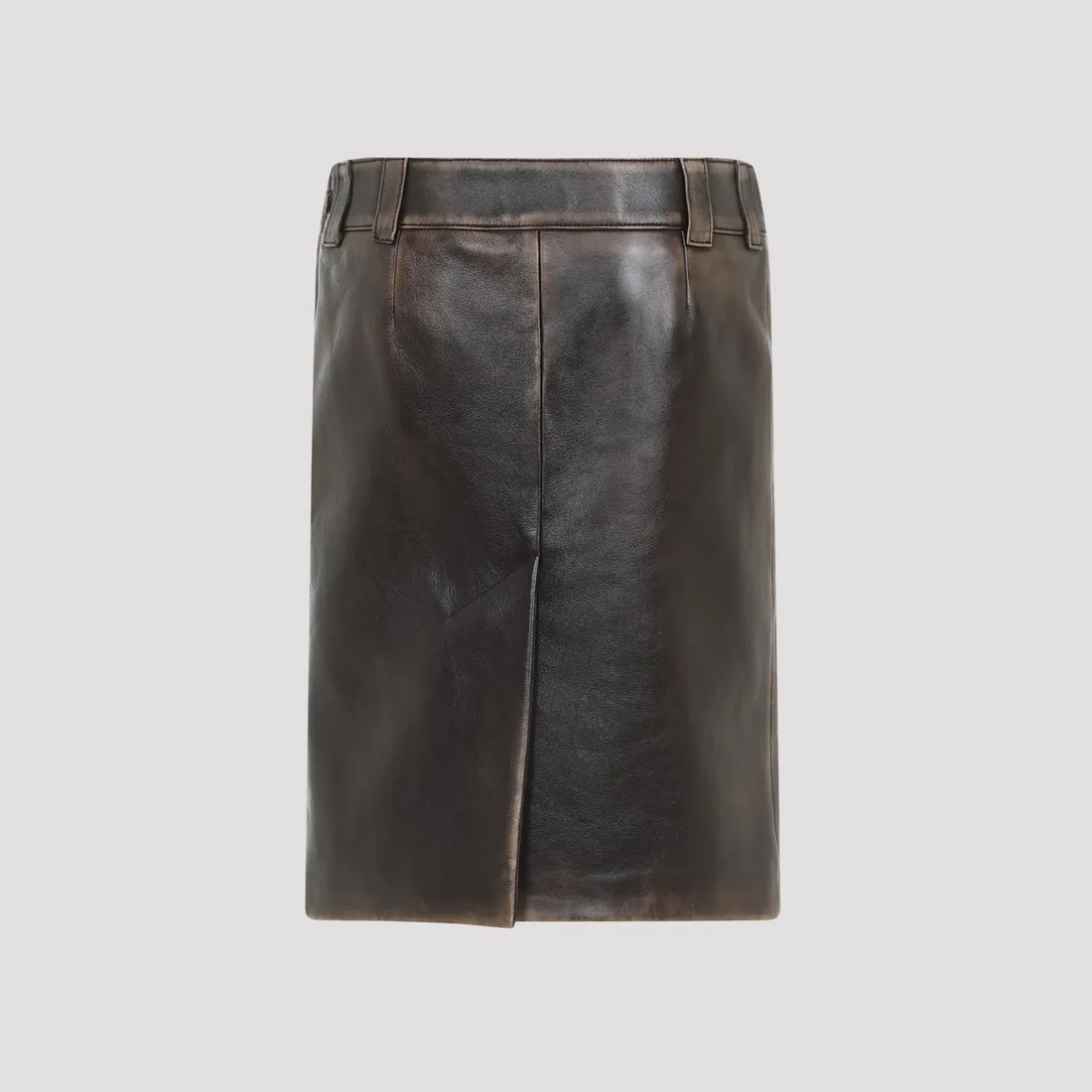 Miu Miu Lamb Leather Midi Skirt MPD781SOOO.1134-F0201 CAFFE` | IlDuomo
