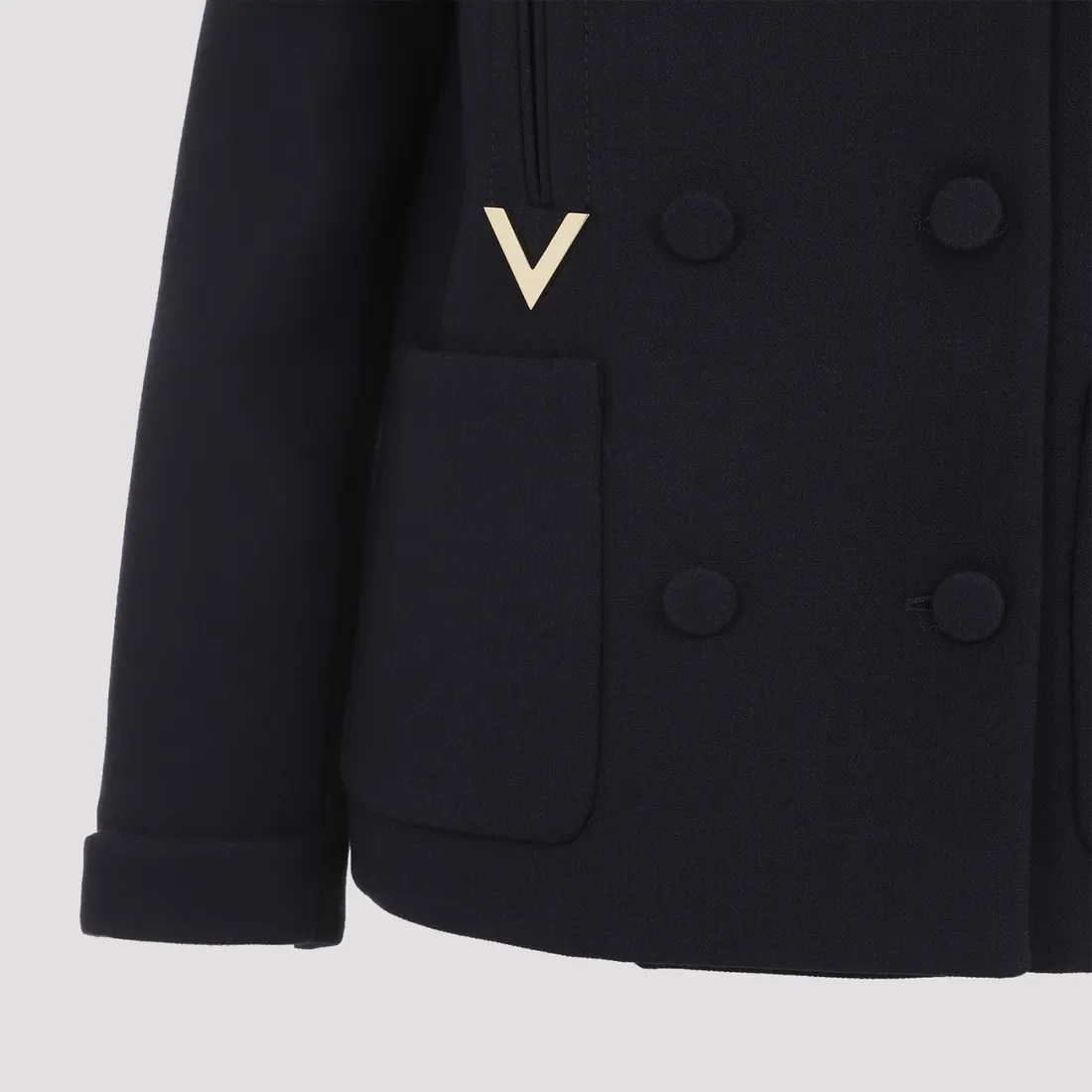 Valentino Metal V Coat 5B3CJ3007LY-598 NAVY | IlDuomo