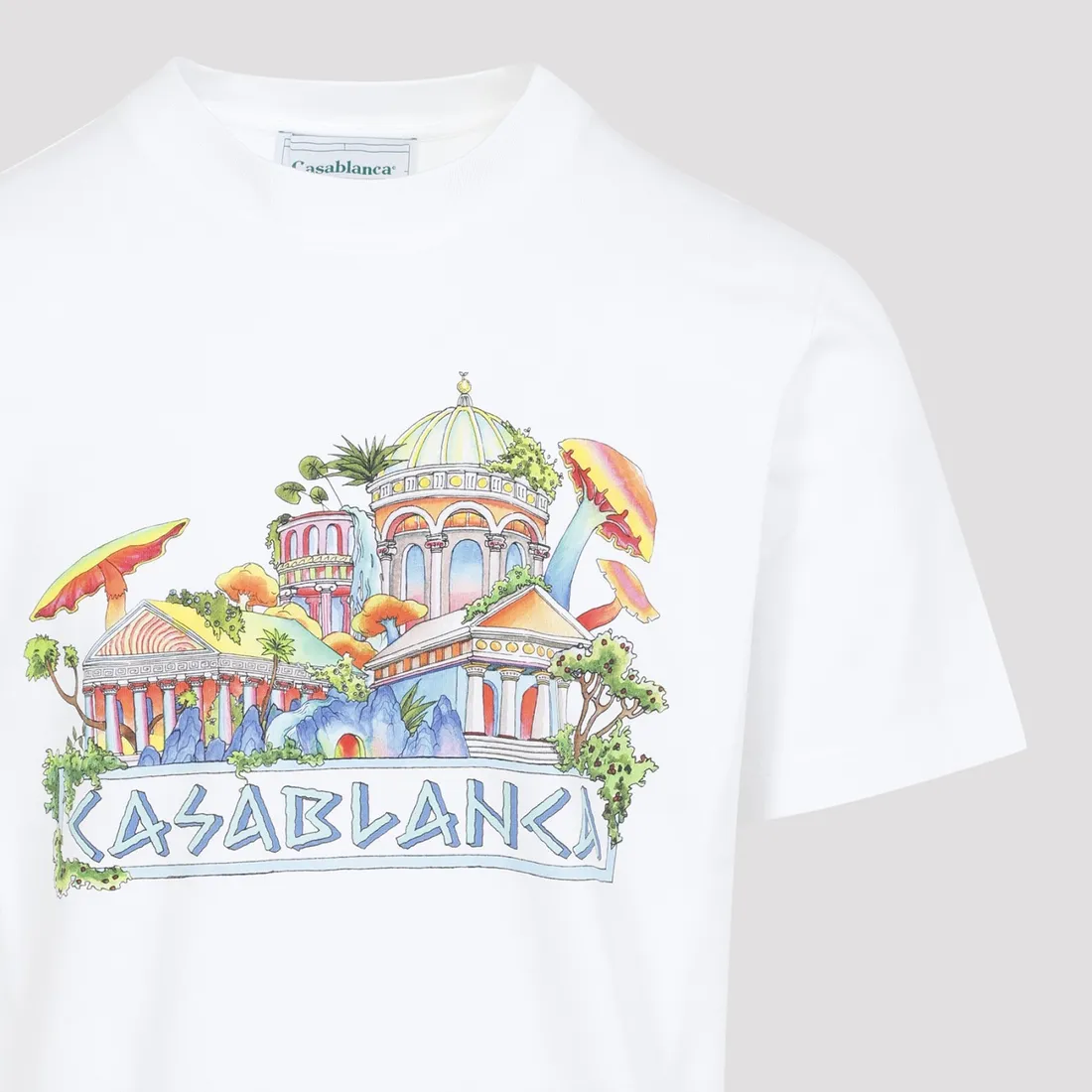 トップス CASABLANCA The Road to Knowledge S Casablanca Men's The Road to Knowledge T-Shirt in White Casablanca