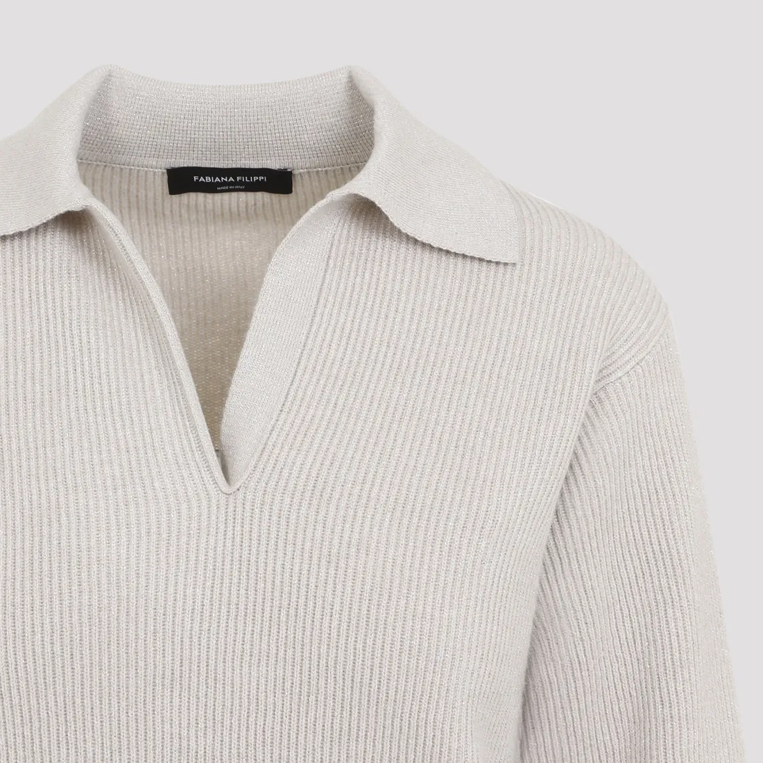 Fabiana Filippi Polo Neck Sweater MAD224F548-1259 GREIGE | IlDuomo