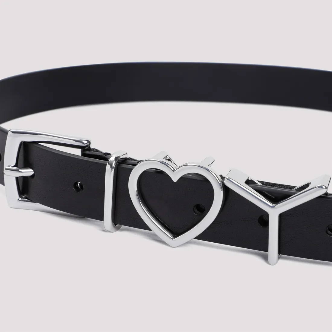Y/project Wire Y Heart Belt 25MM - Black/Silver Y/project Y heart