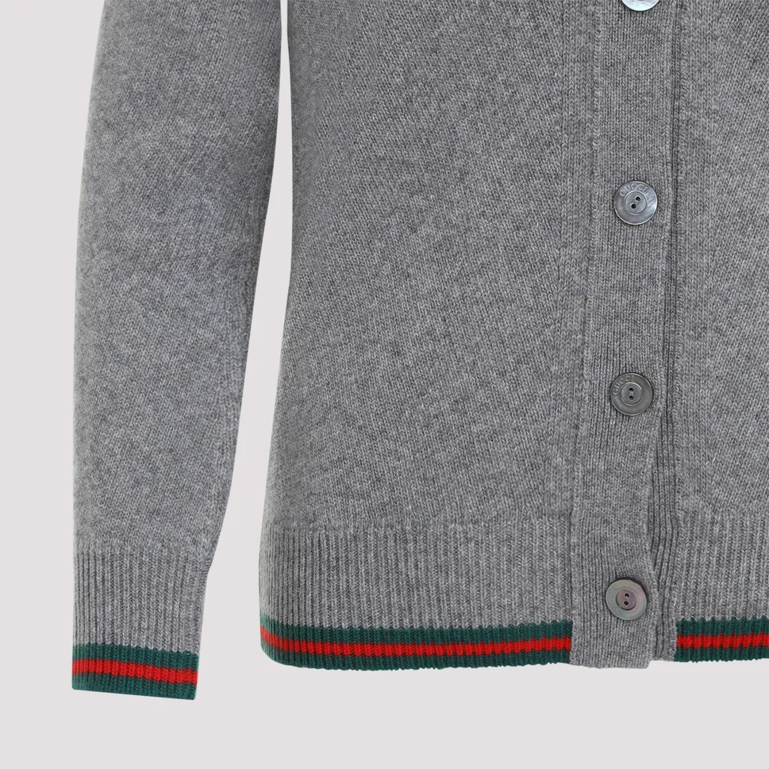 Gucci Web Cardigan 813834.XKEJC-1230 GREY MELANGE | IlDuomo