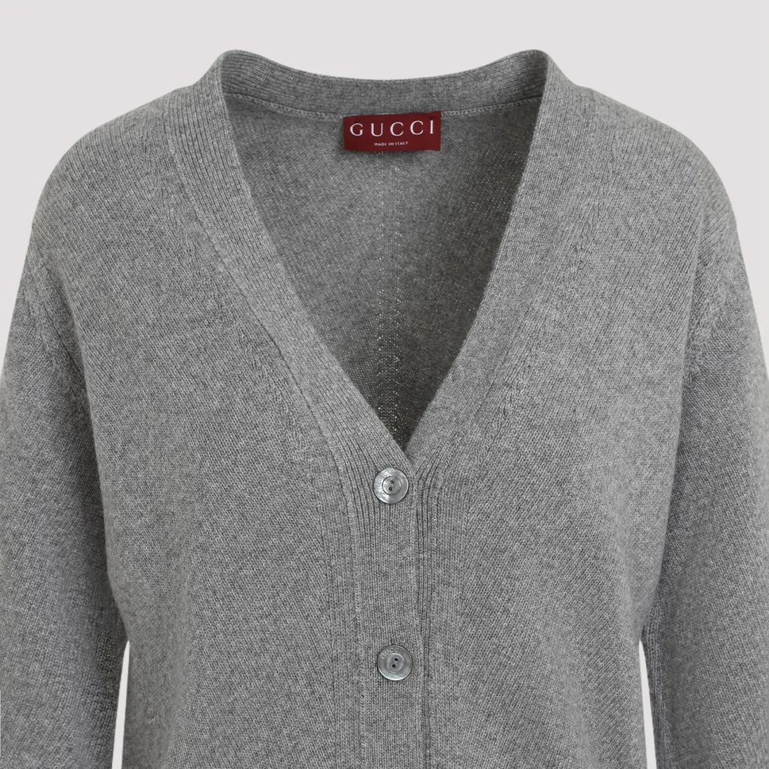 Gucci Web Cardigan 813834.XKEJC-1230 GREY MELANGE | IlDuomo