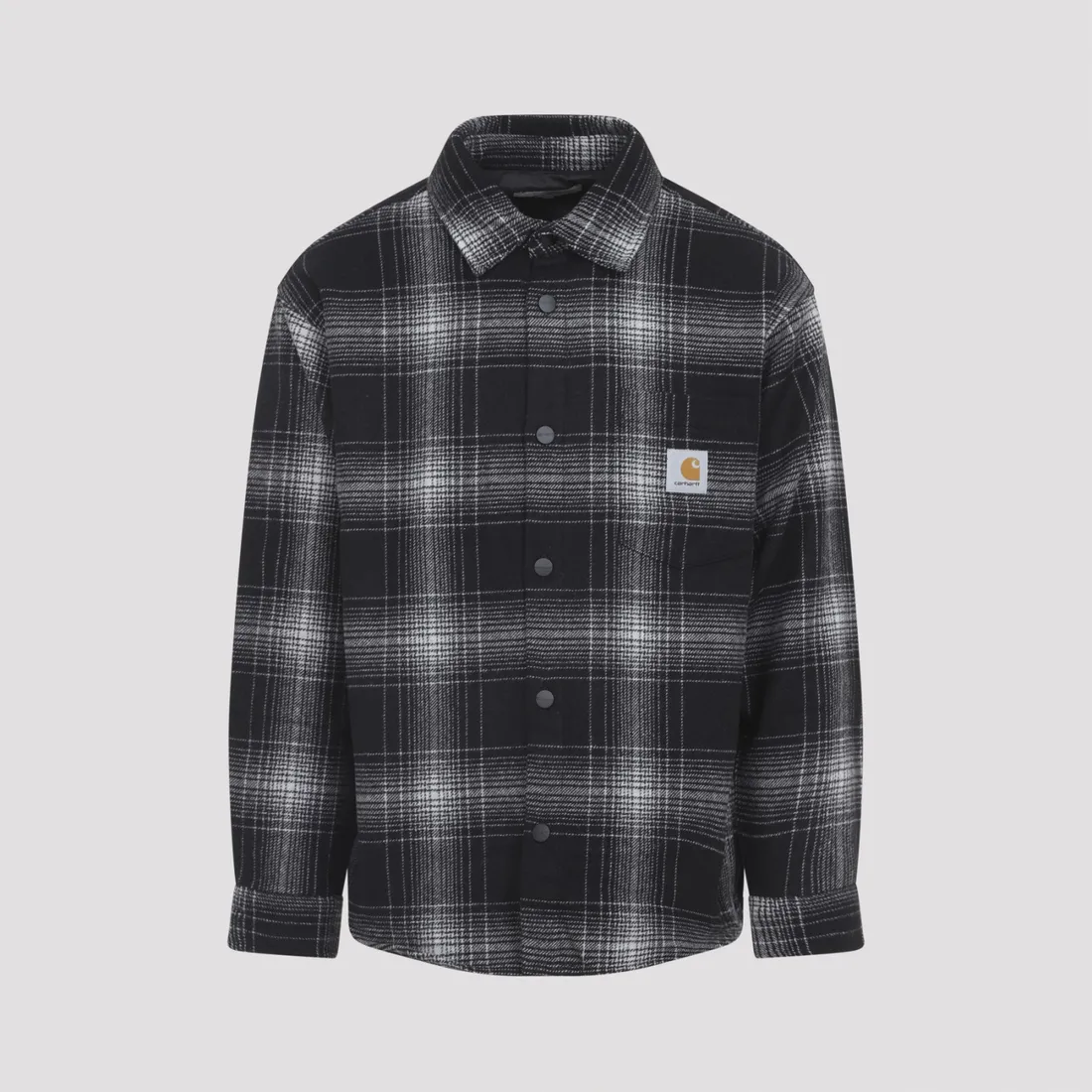 Carhartt WIP フランネル 長袖シャツ ブラック・ホワイトチェック CARHARTT WIP Lambie Men's M Snap Button Shirt, 7.1 Oz Twill