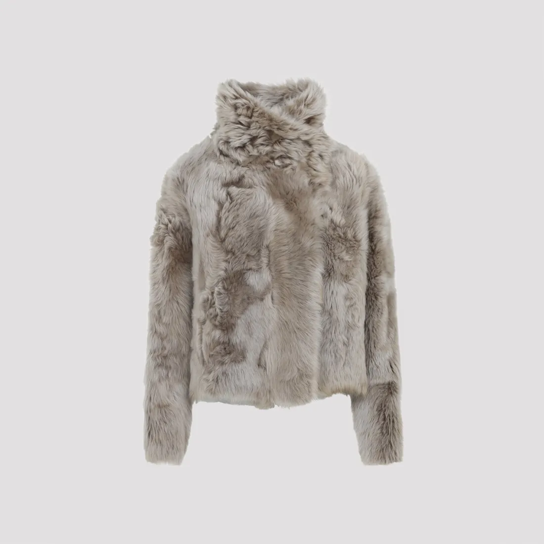 Yves Salomon Lamb Leather Jacket 7WYV62155TOSX-A2270 CHAI LATTE