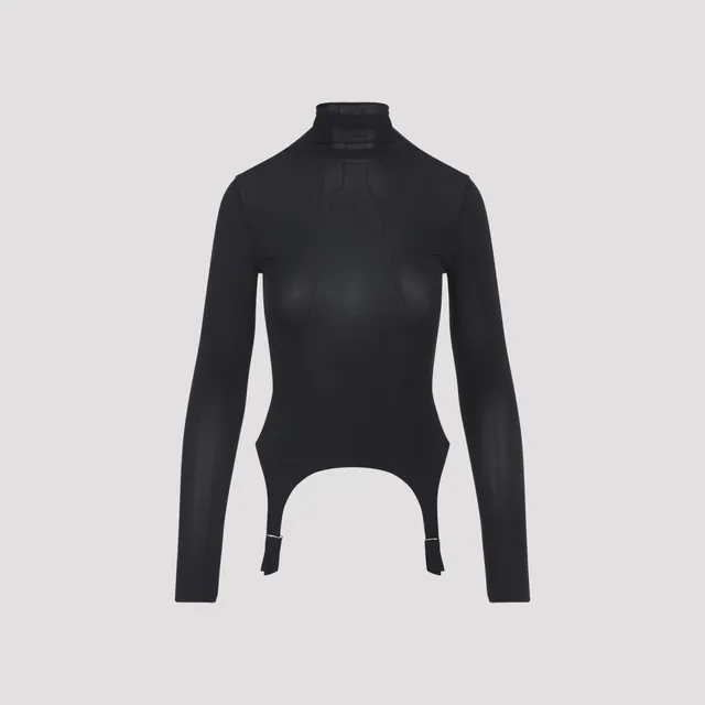 Courreges Signature Pointy Ribbed Knit Top VESMTO042FI0001