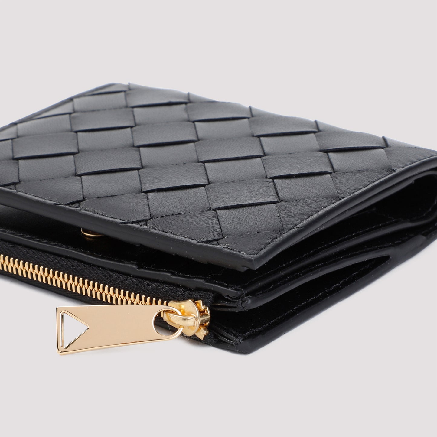 Bottega Veneta Small Intrecciato Bi-Fold Zip Wallet