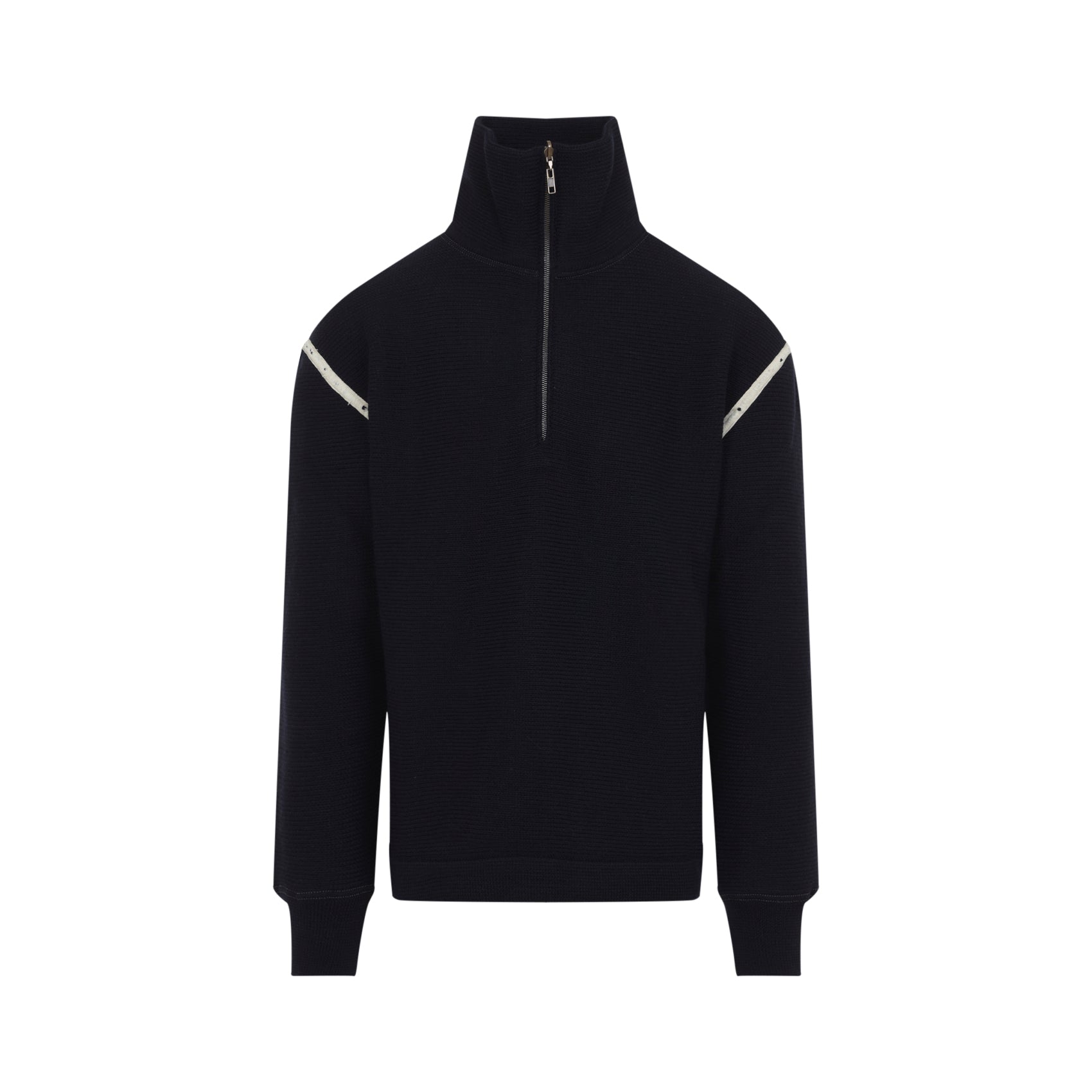 Maison Margiela Elbow Patch Quarter Zip Sweater