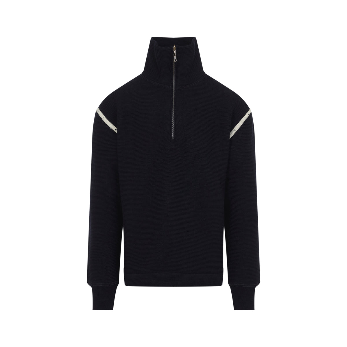 Maison Margiela Elbow Patch Quarter Zip Sweater