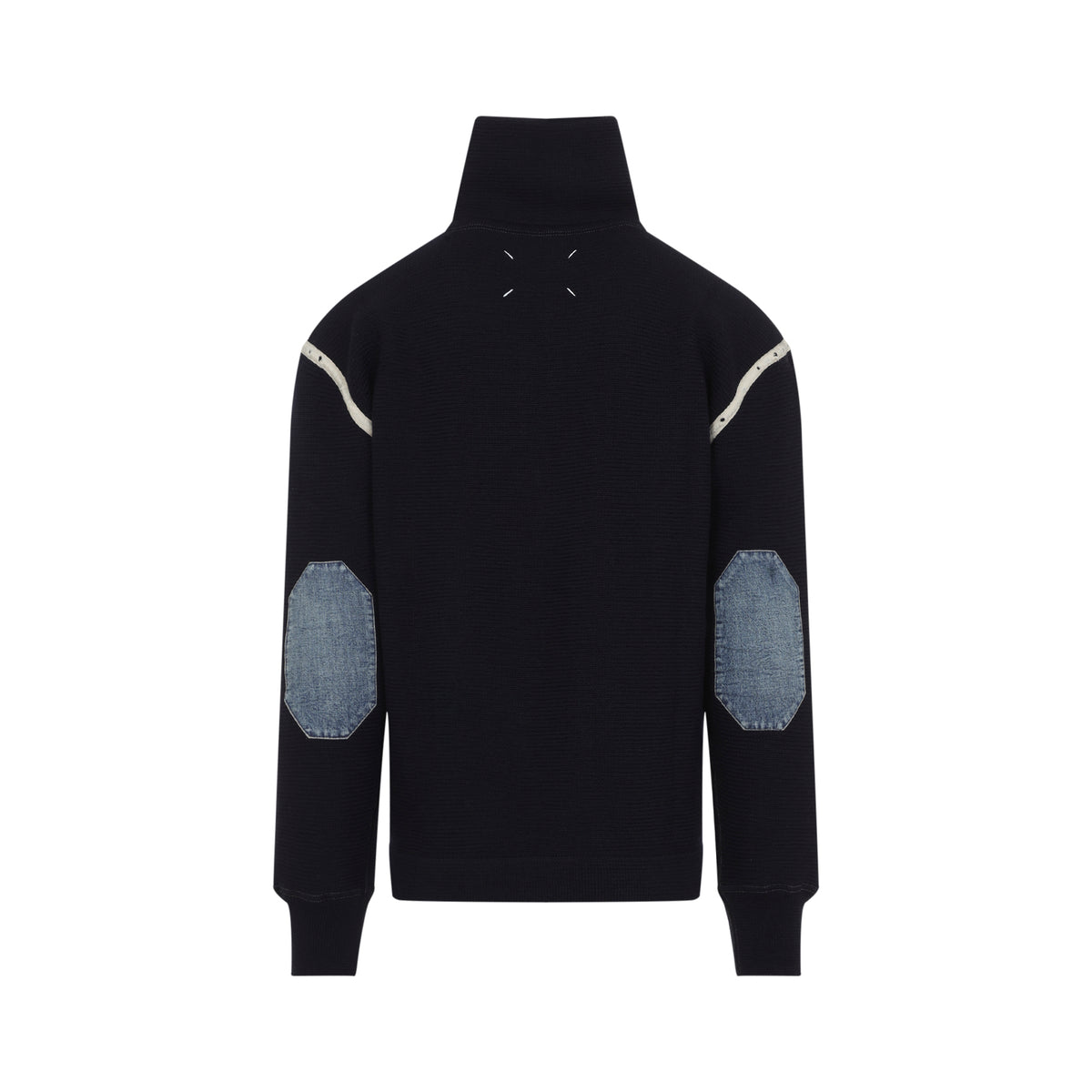 Maison Margiela Elbow Patch Quarter Zip Sweater