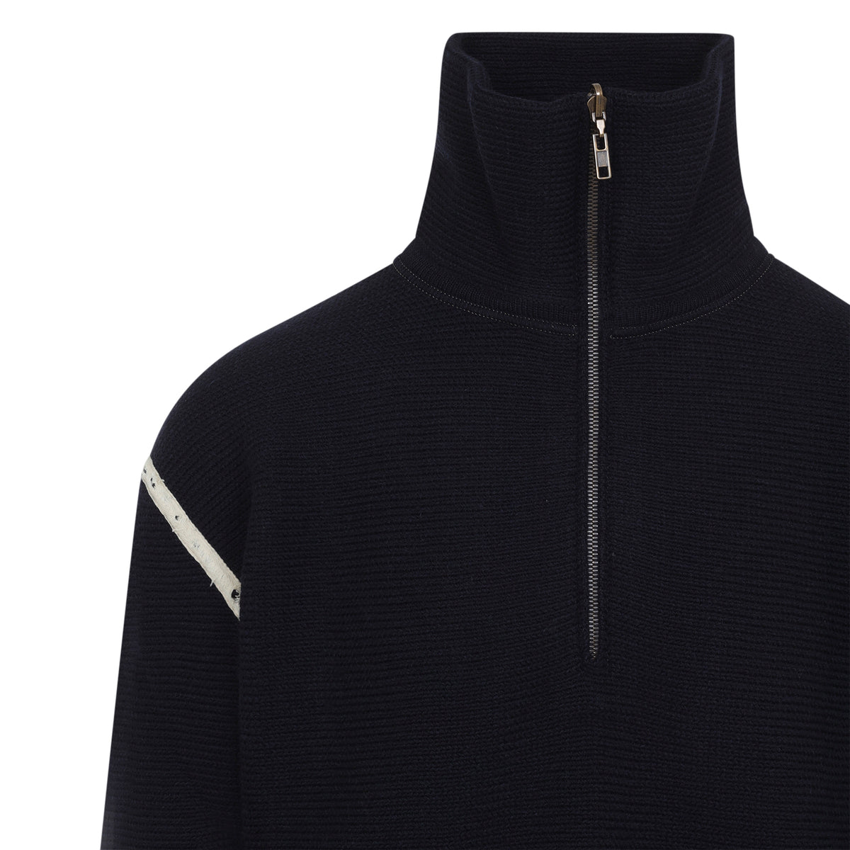 Maison Margiela Elbow Patch Quarter Zip Sweater