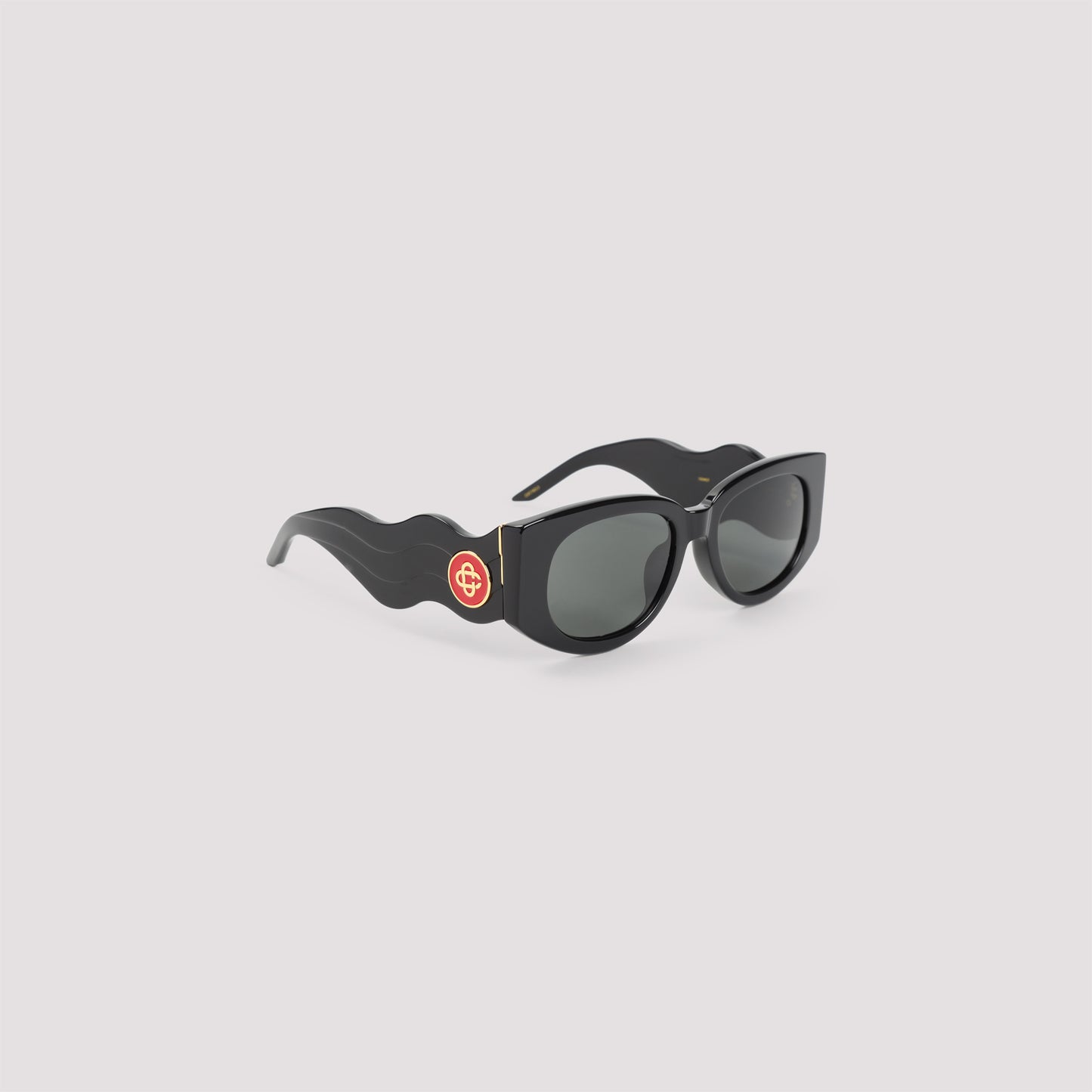 Casablanca Metal Oval Wave Acetate Sunglasses