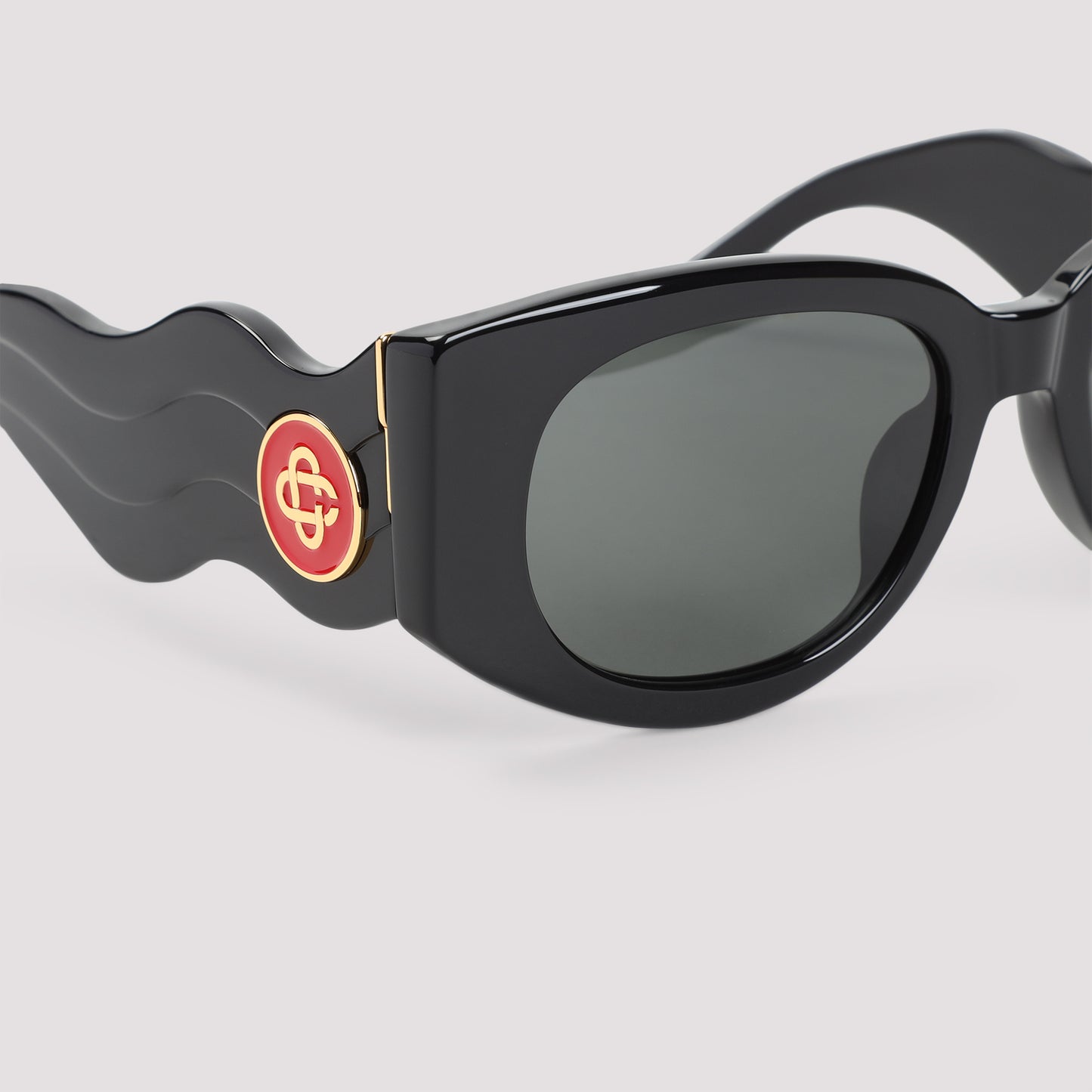 Casablanca Metal Oval Wave Acetate Sunglasses
