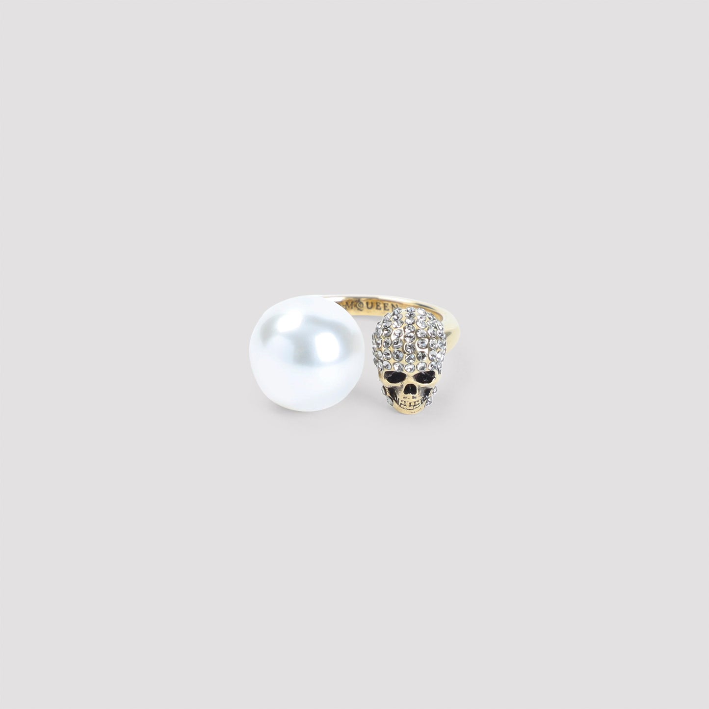 Alexander McQueen Pearly Skull Ring