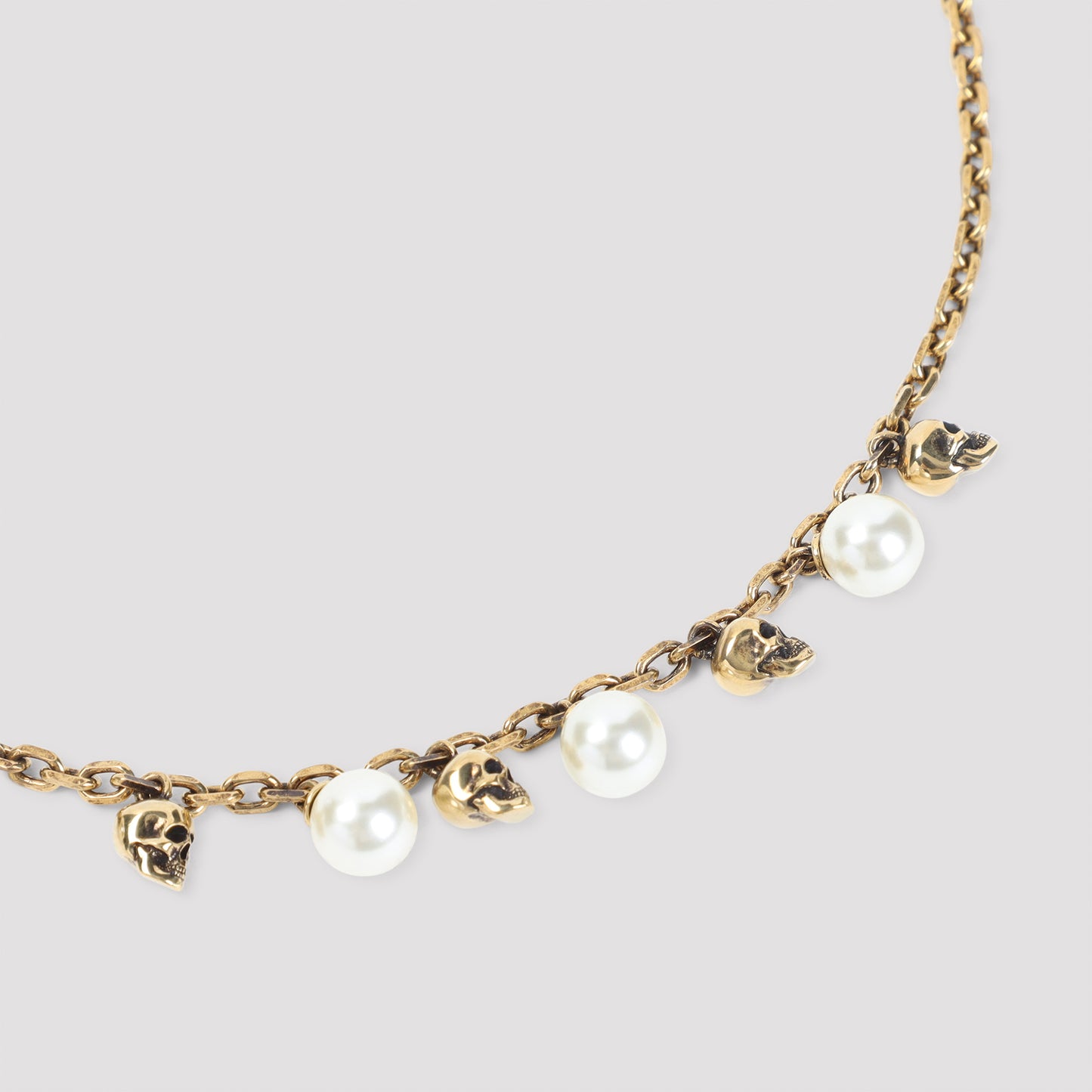 Alexander McQueen Pearly Skull Necklace