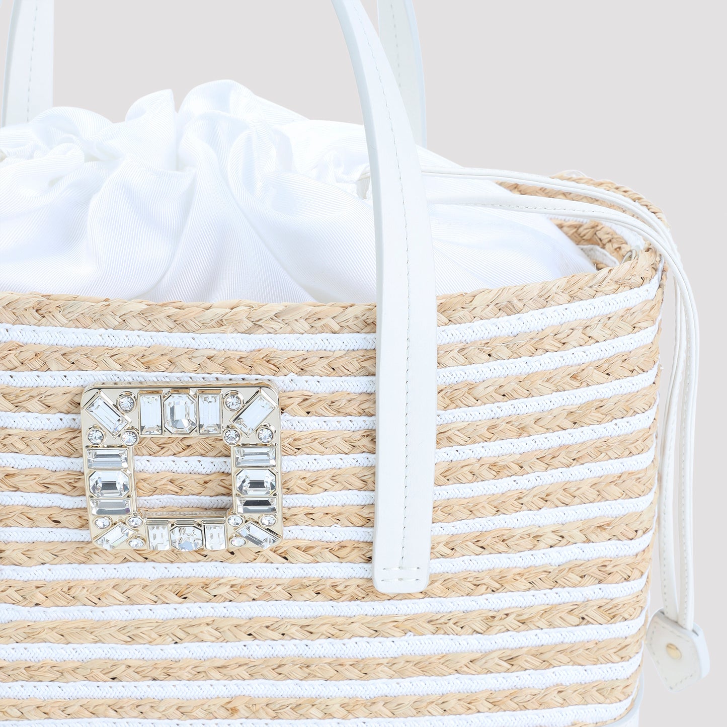 Roger Vivier Skate Straw Shopping Bag