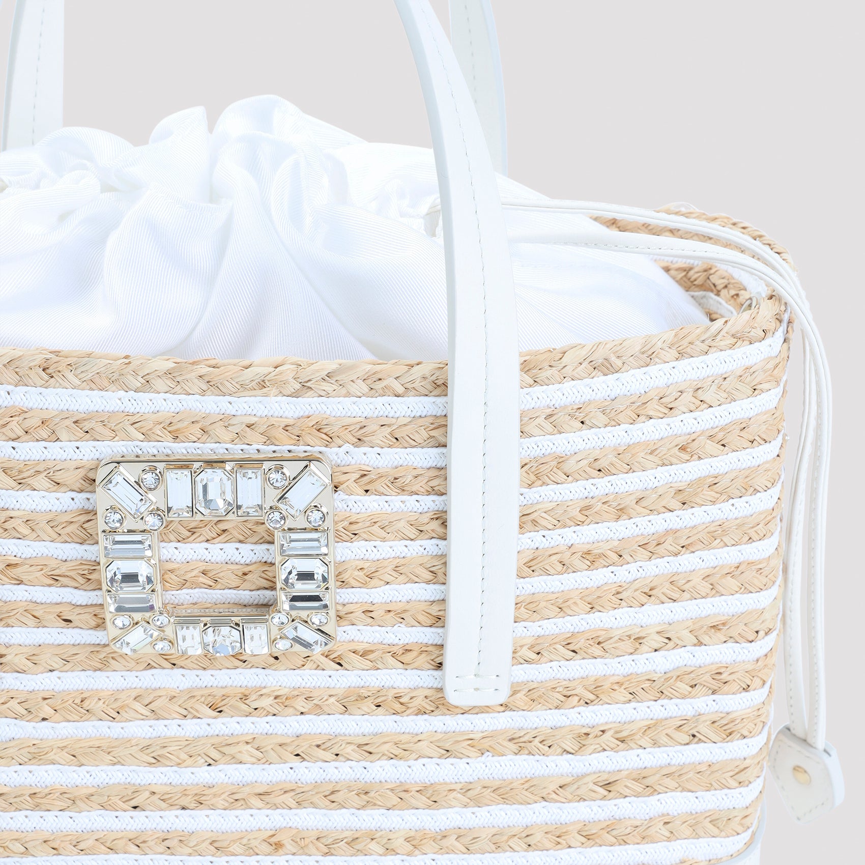 Roger Vivier Skate Straw Shopping Bag