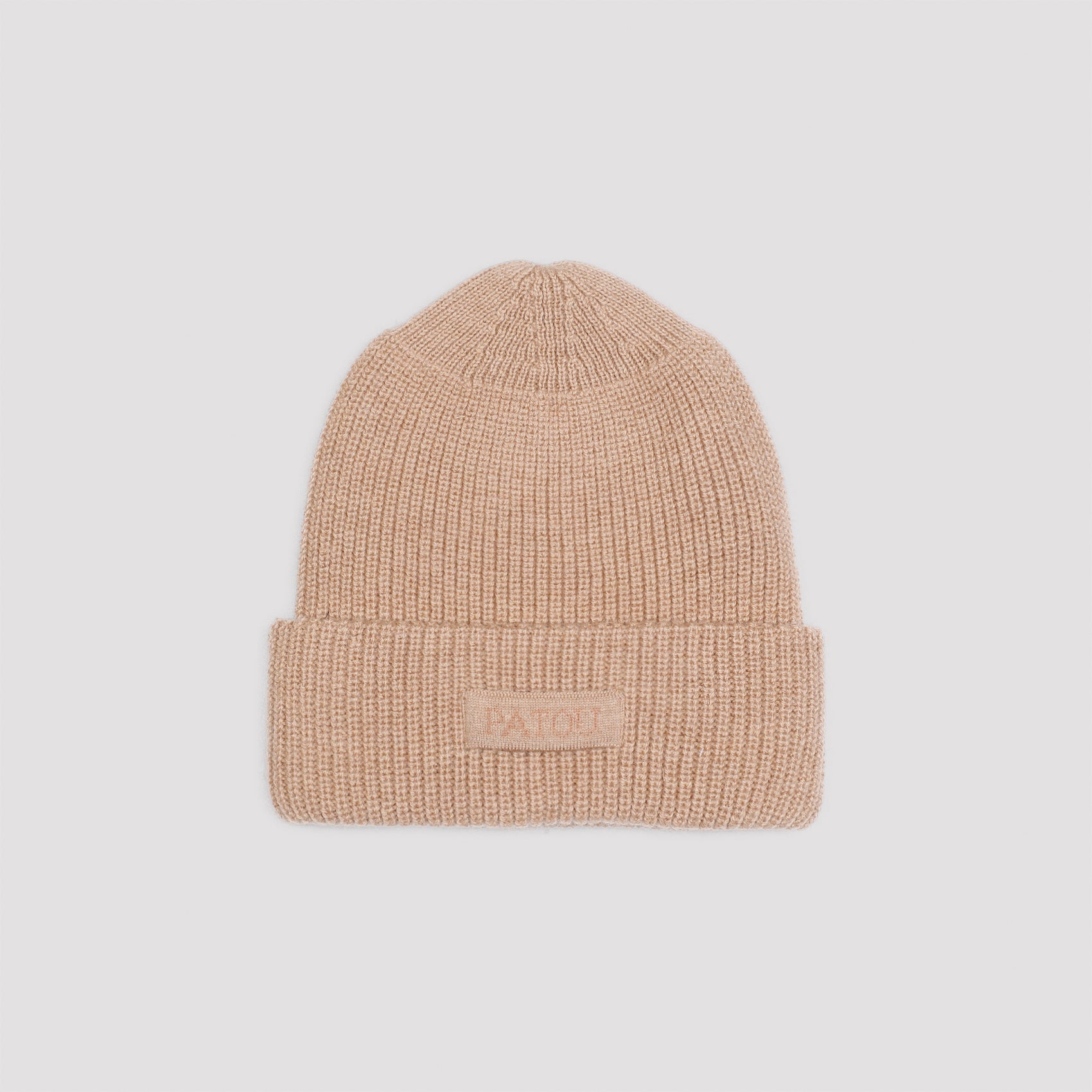Patou Knitted Ribbed Beanie Hat