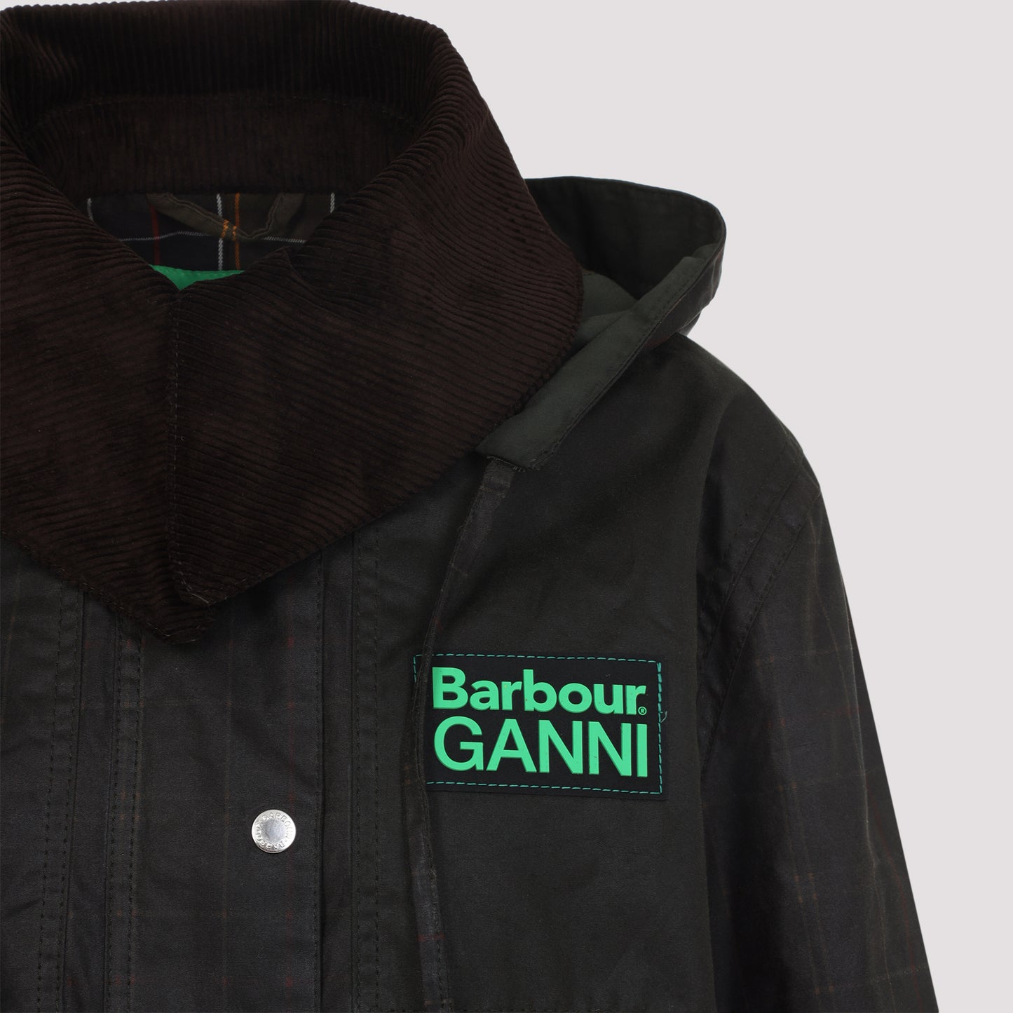 Barbour x Ganni Hood TTN Duffle Wax Jacket