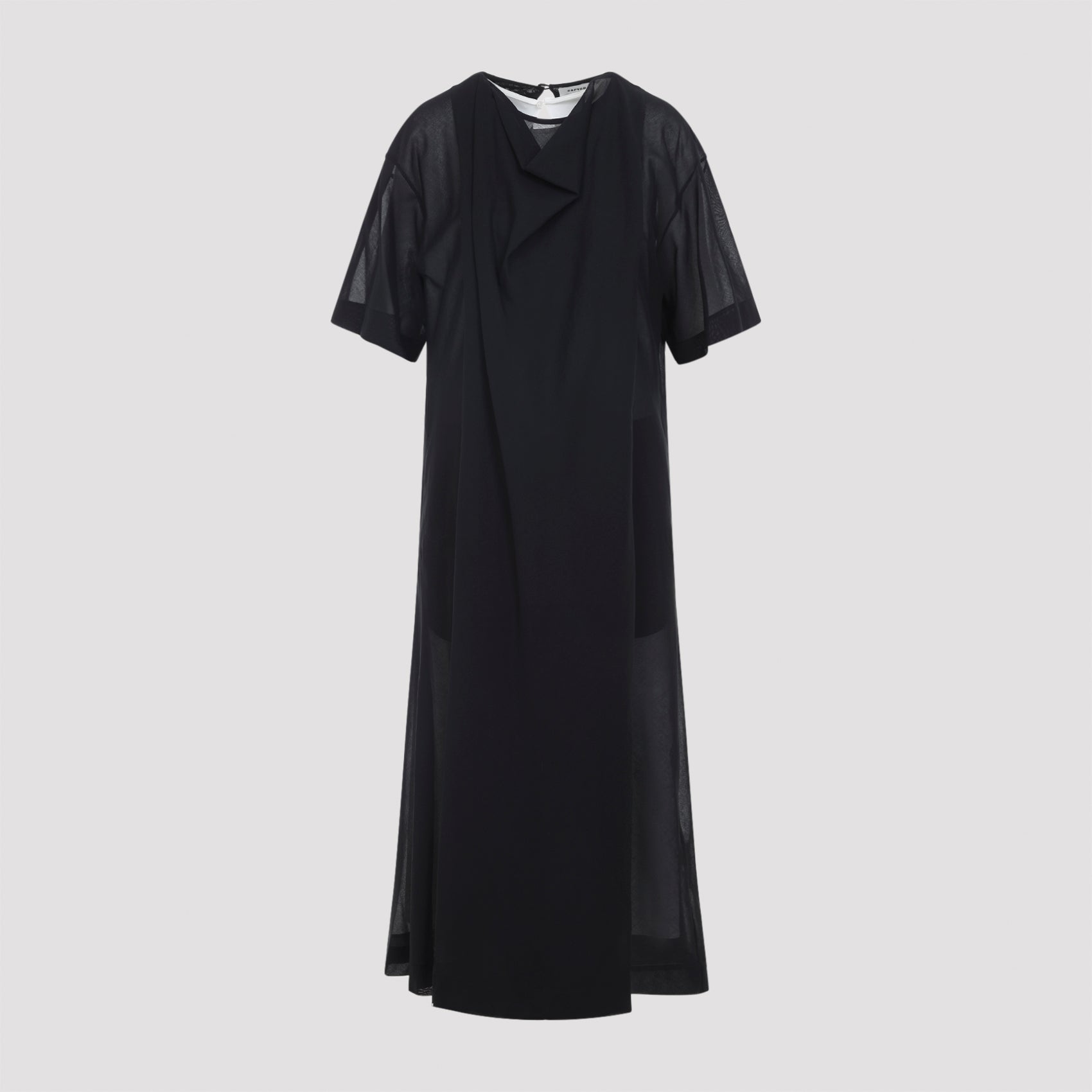Carven Sheer Draped Midi Dress