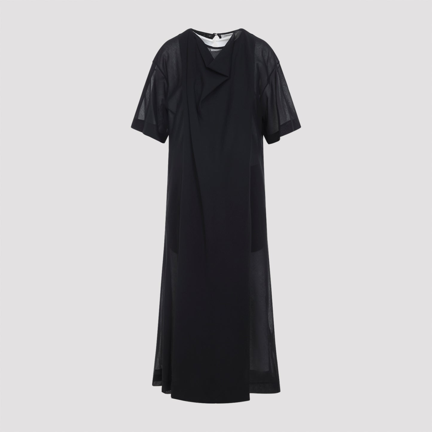 Carven Sheer Draped Midi Dress