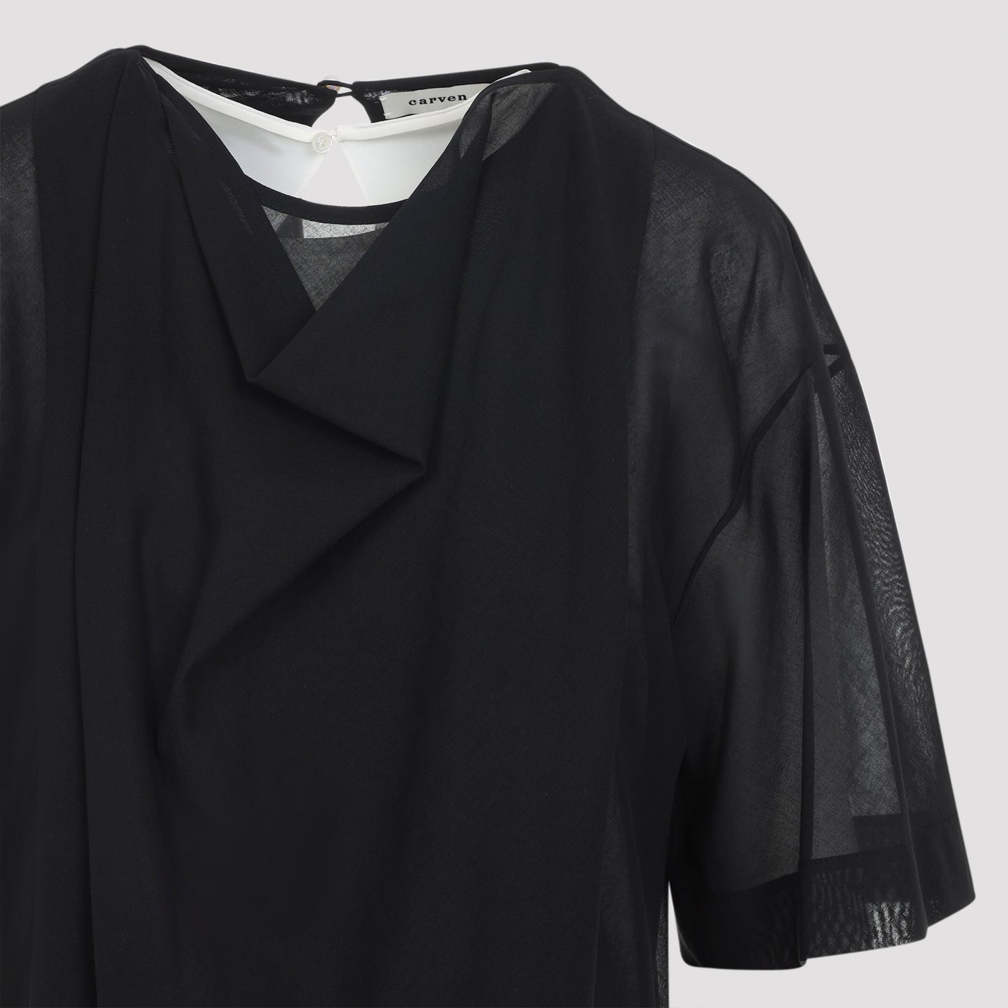 Carven Sheer Draped Midi Dress