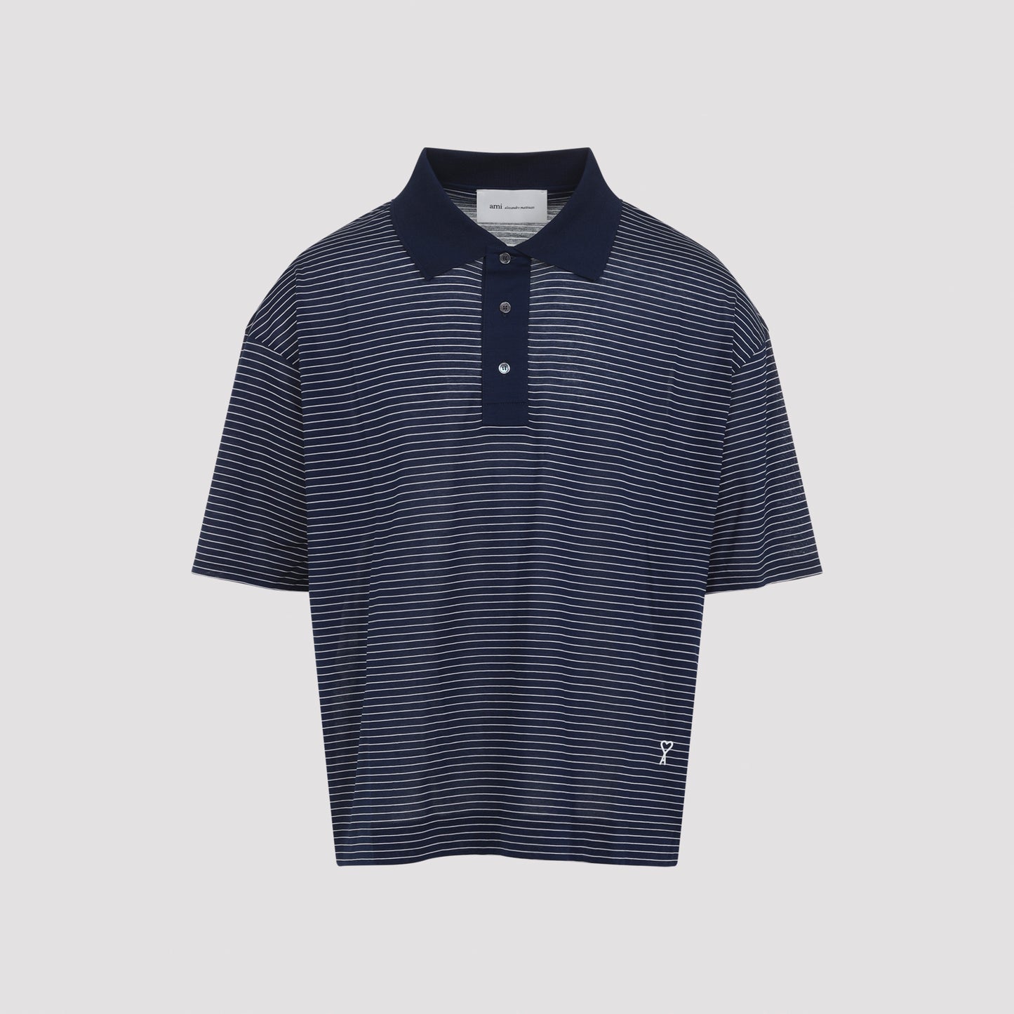 Ami Striped Boxy Fit Polo