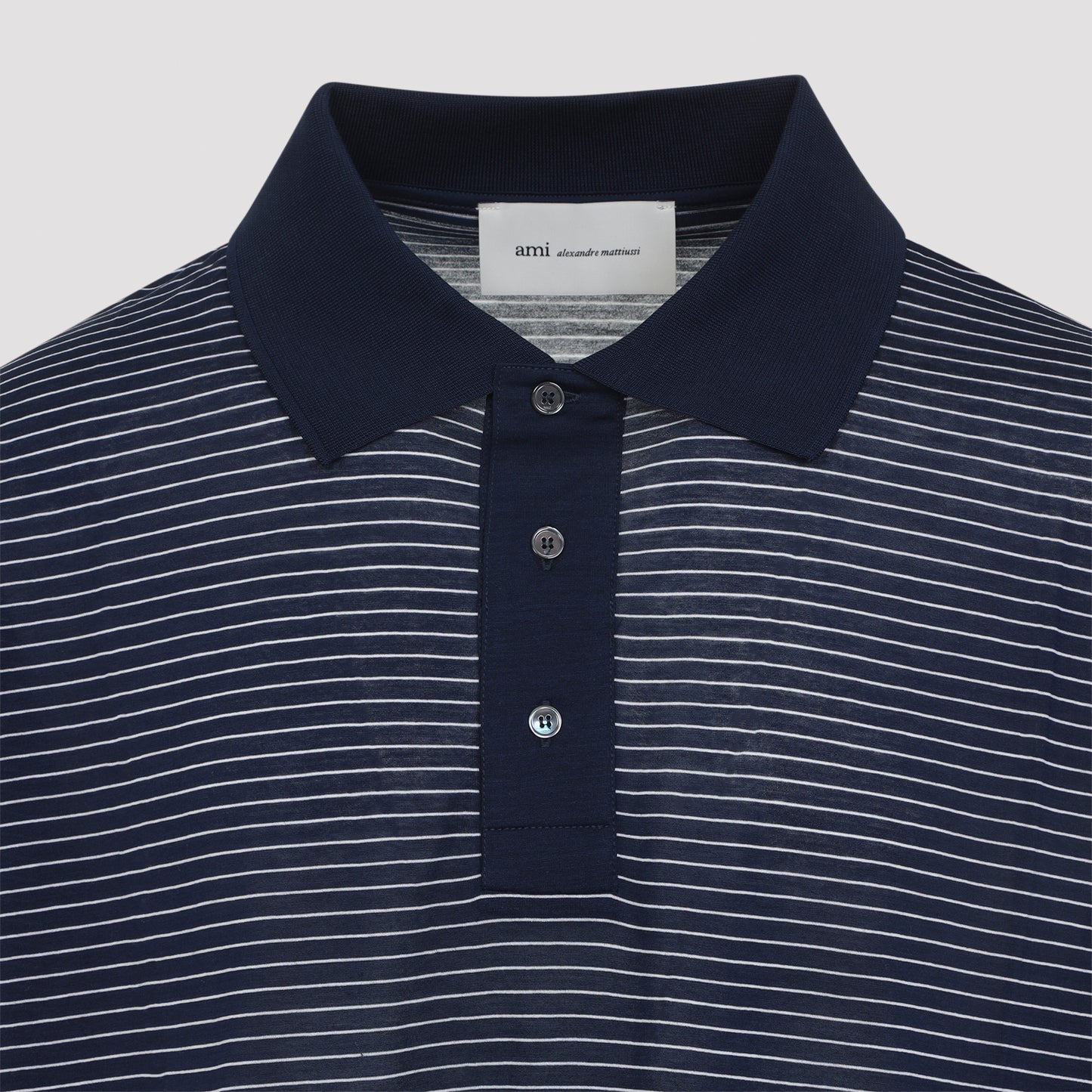 Ami Striped Boxy Fit Polo