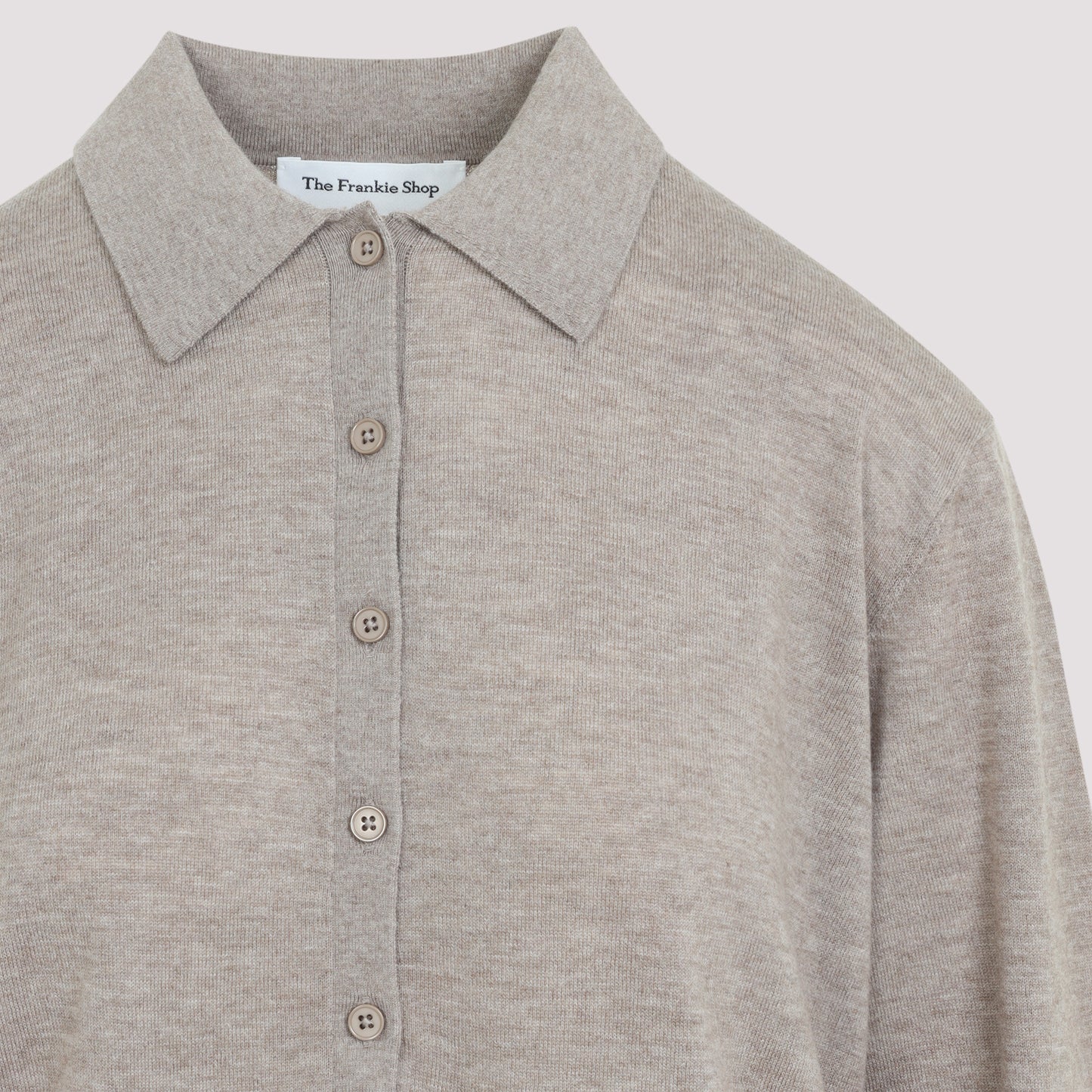 The Frankie Shop Tala Knit V-Neck Polo