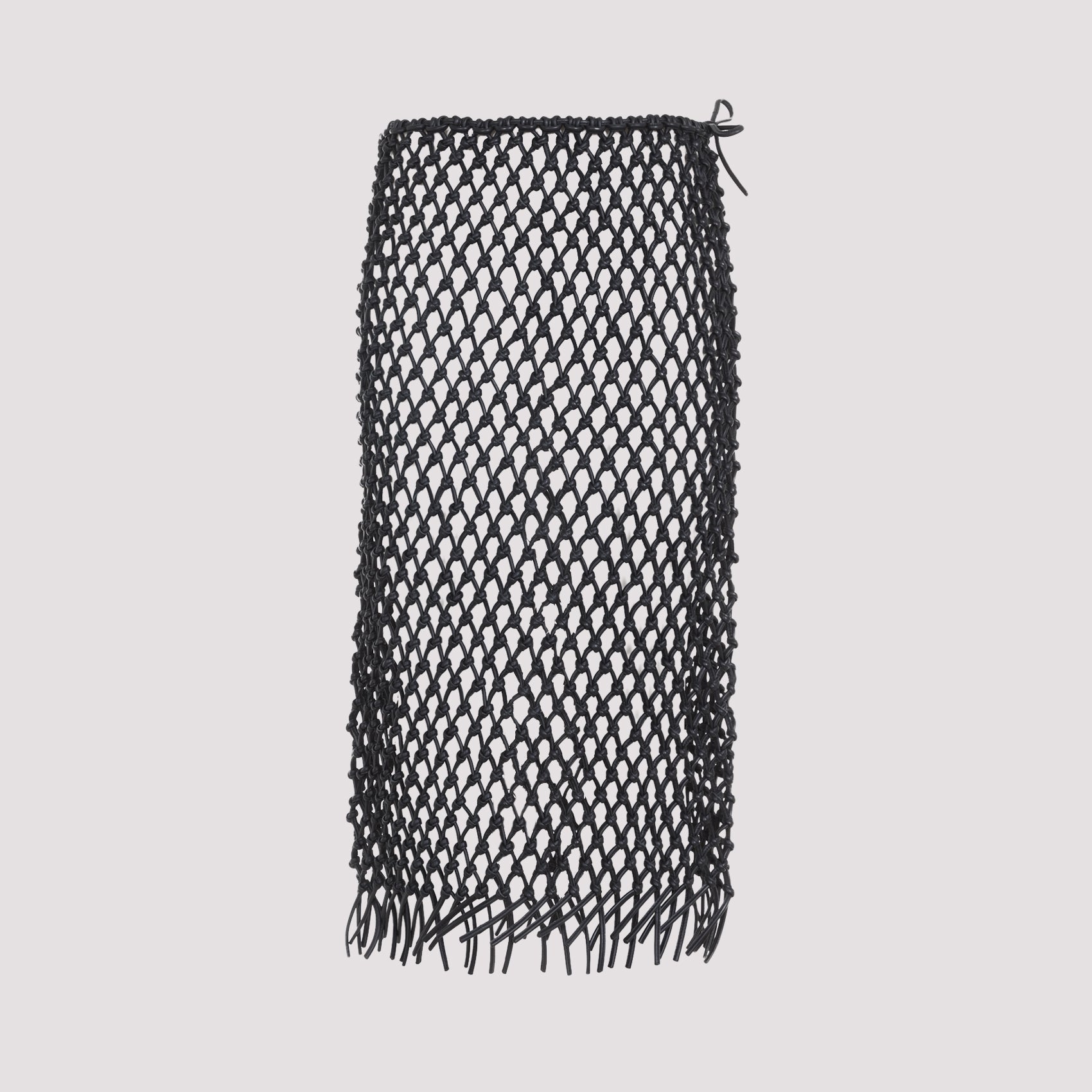 The Frankie Shop Nelaya Leather Macramé Skirt