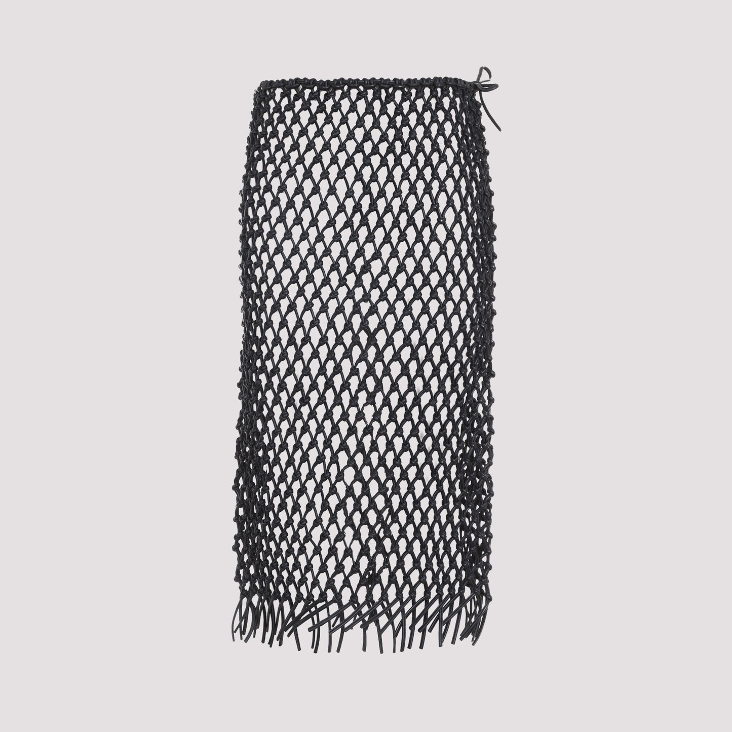 The Frankie Shop Nelaya Leather Macramé Skirt