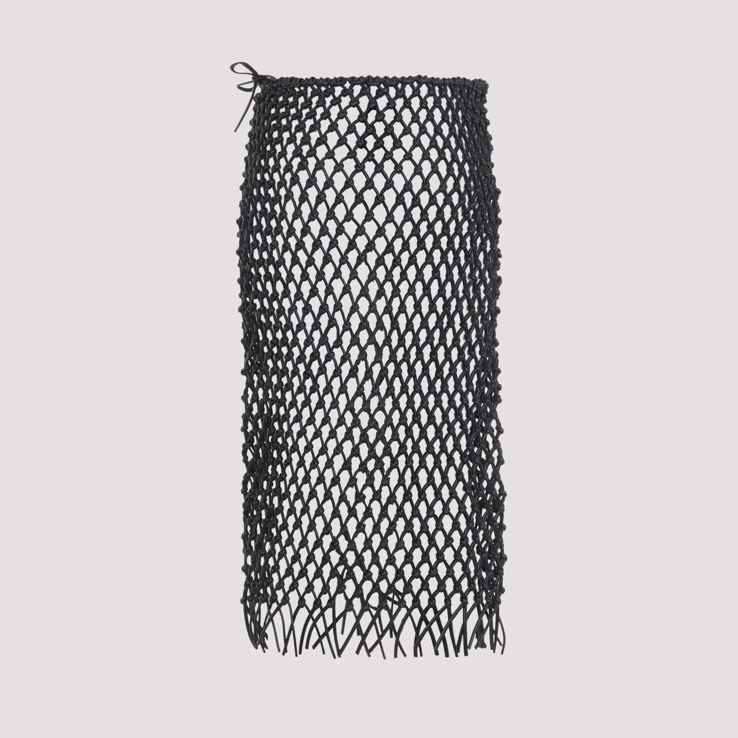 The Frankie Shop Nelaya Leather Macramé Skirt