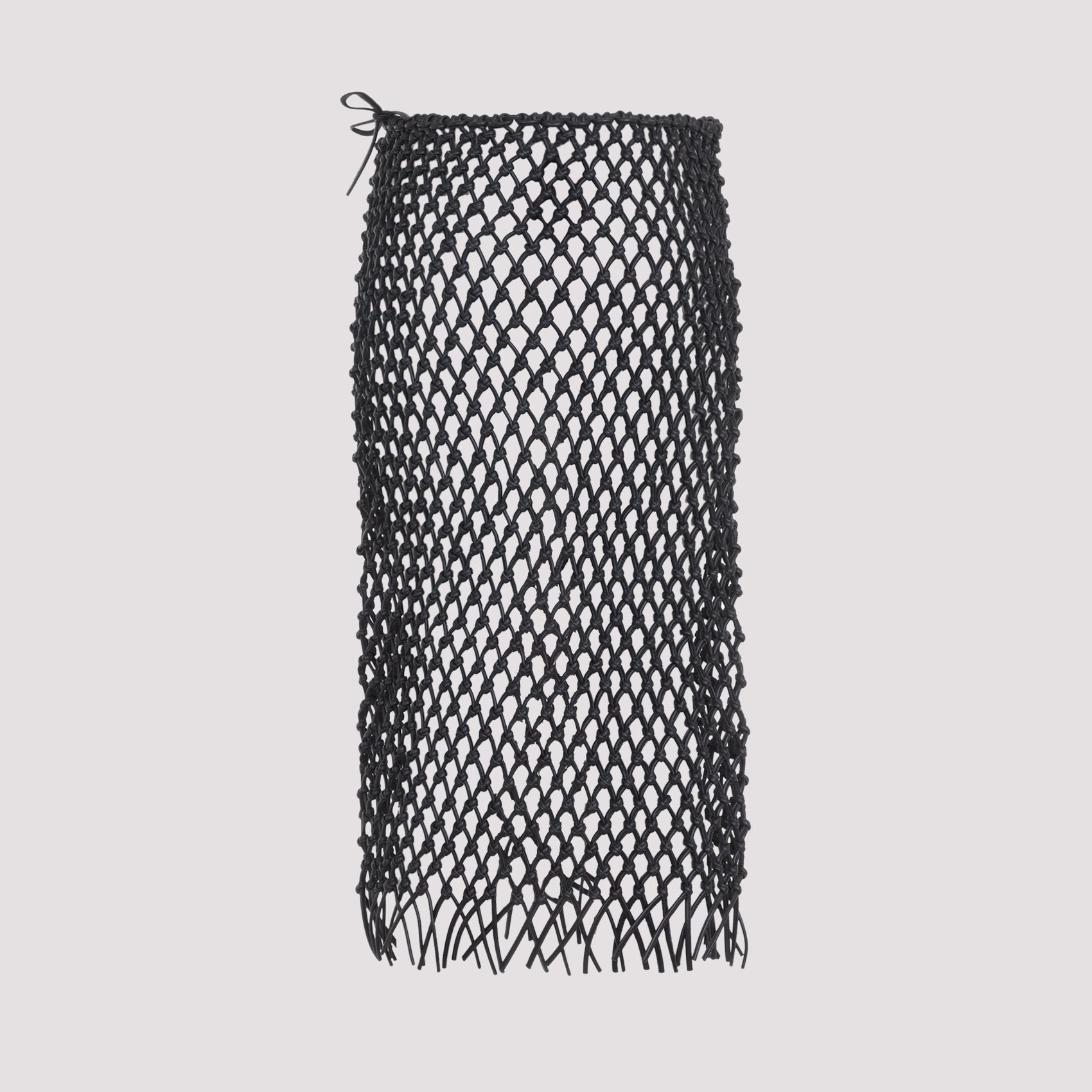 The Frankie Shop Nelaya Leather Macramé Skirt