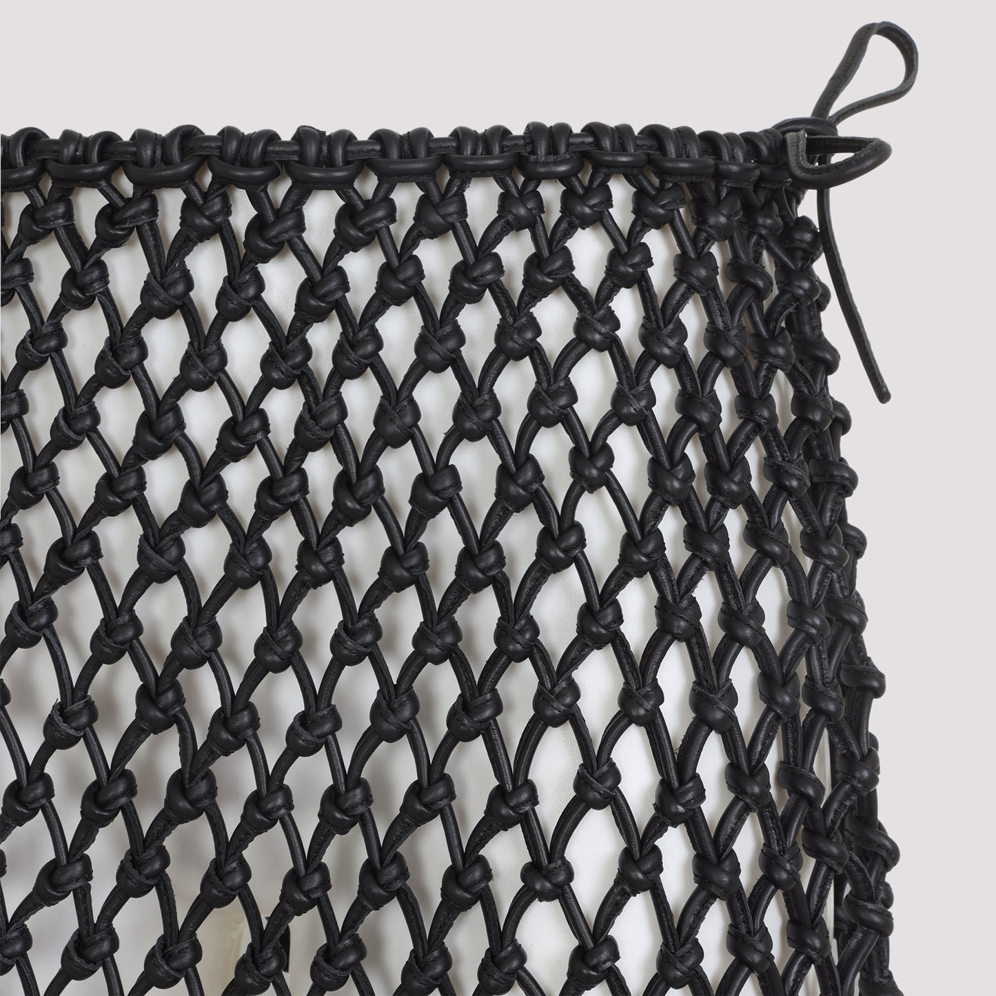 The Frankie Shop Nelaya Leather Macramé Skirt