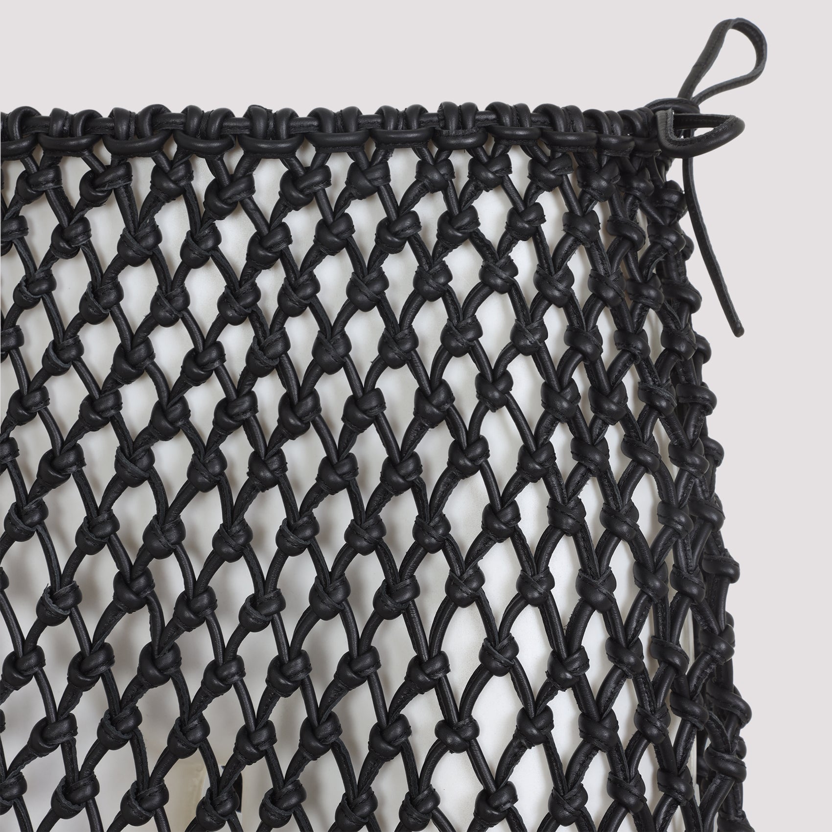 The Frankie Shop Nelaya Leather Macramé Skirt