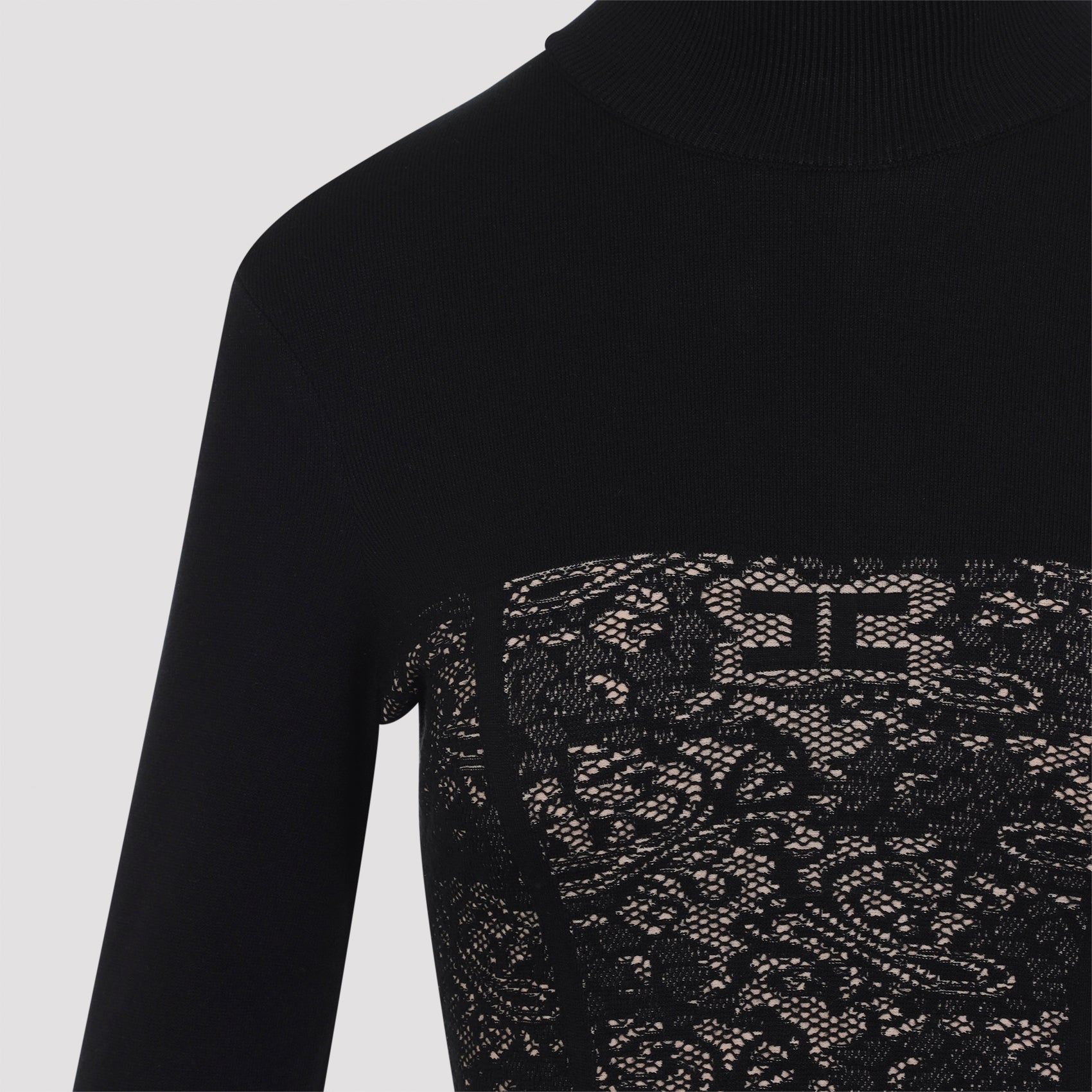 Elisabetta Franchi Knit Lace Dress