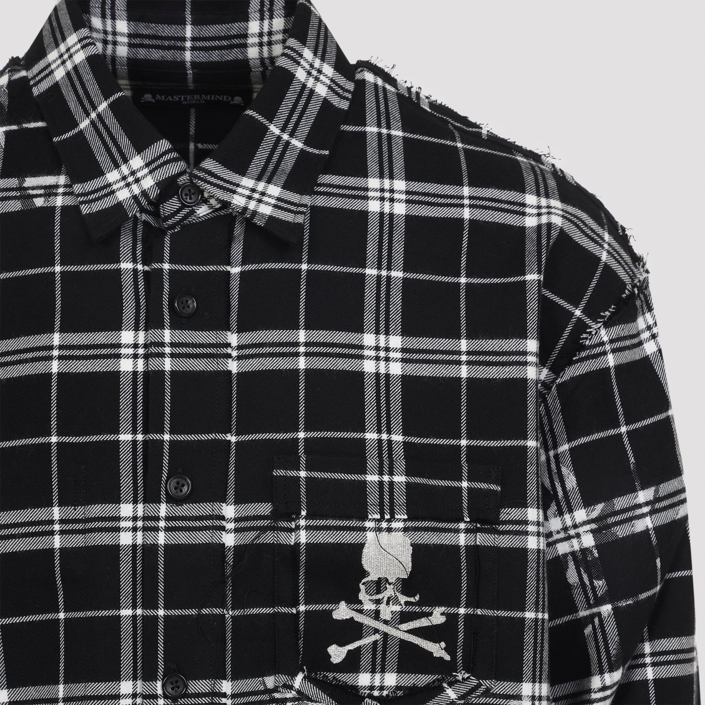 Mastermind World Reversible Raw Edge Plaid Shirt