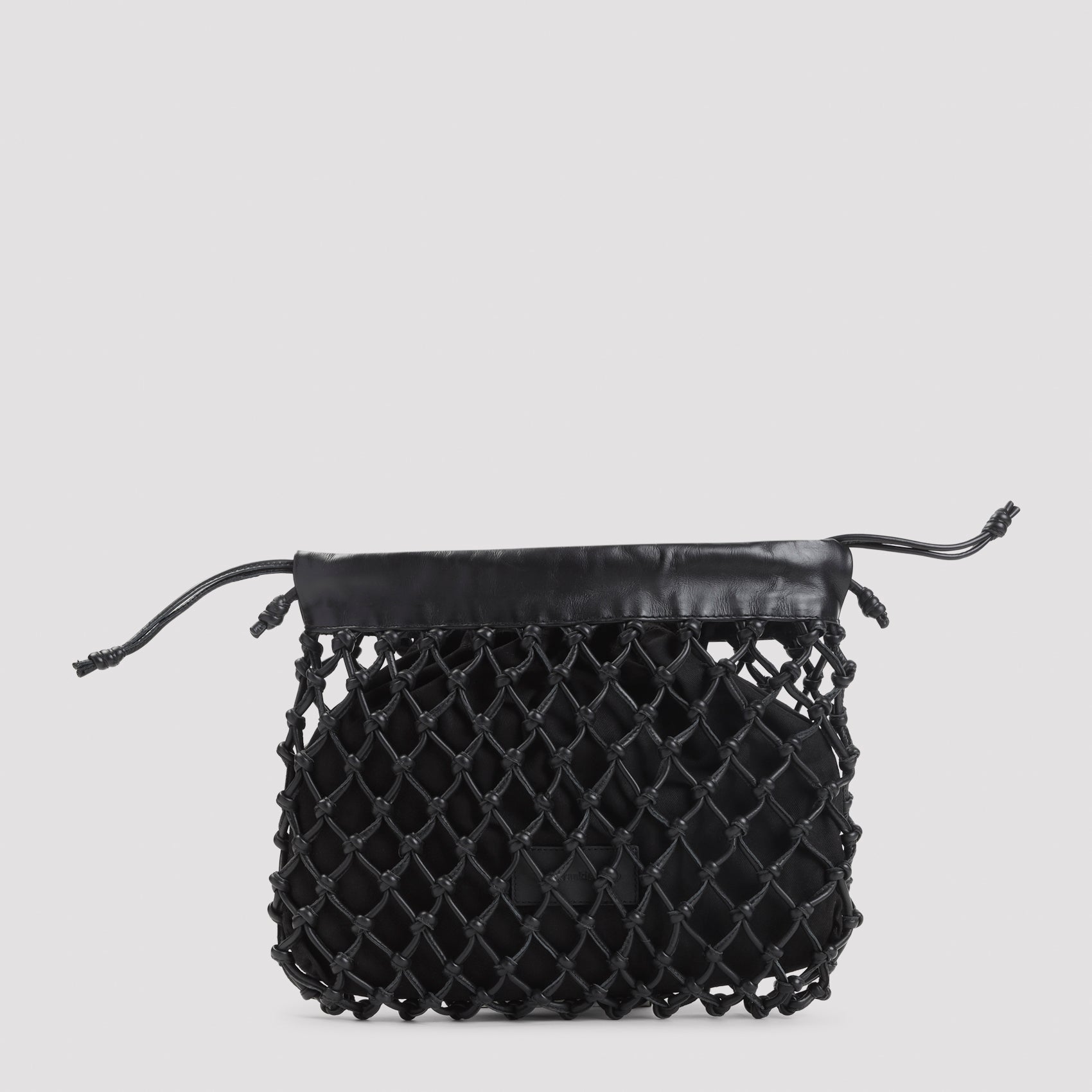 The Frankie Shop Morgan Leather Macramé Small Pouch
