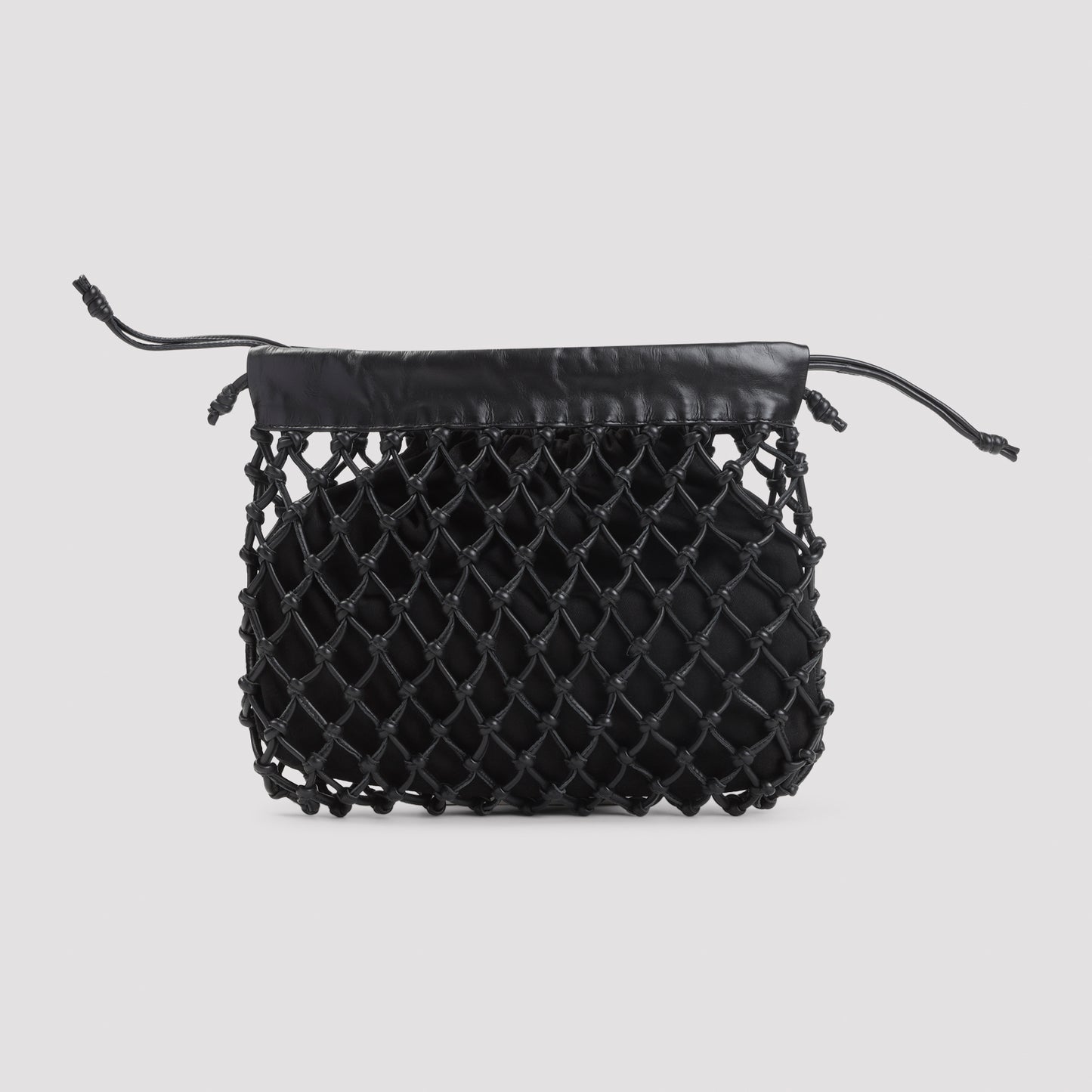 The Frankie Shop Morgan Leather Macramé Small Pouch
