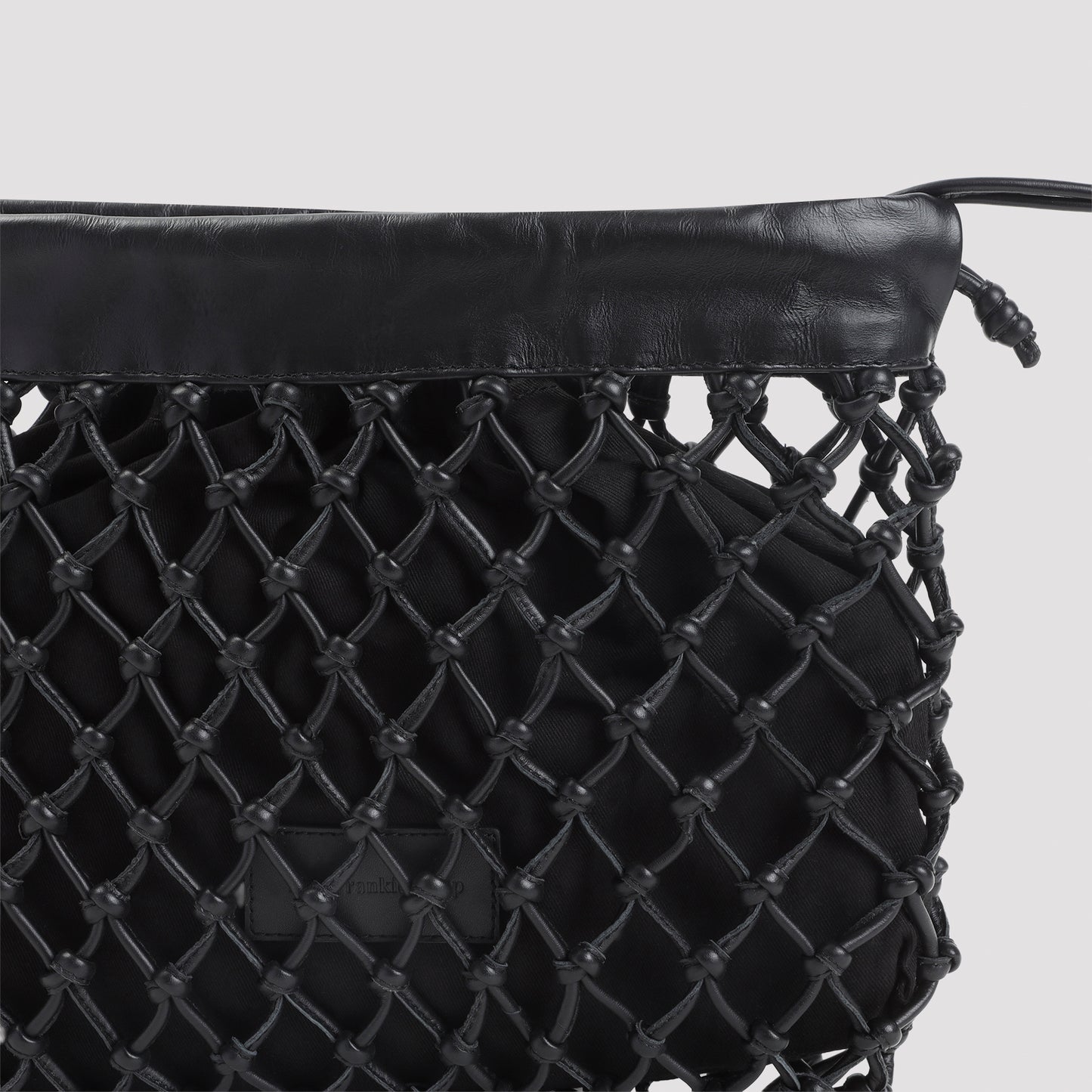 The Frankie Shop Morgan Leather Macramé Small Pouch