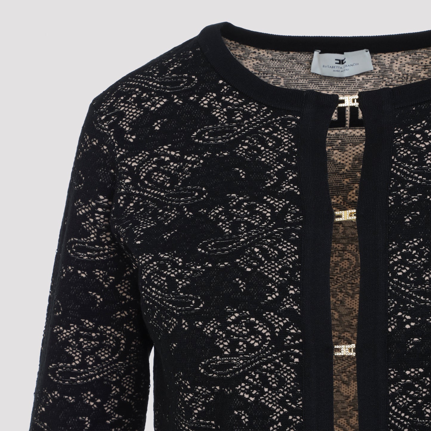 Elisabetta Franchi Knit Lace Cardigan