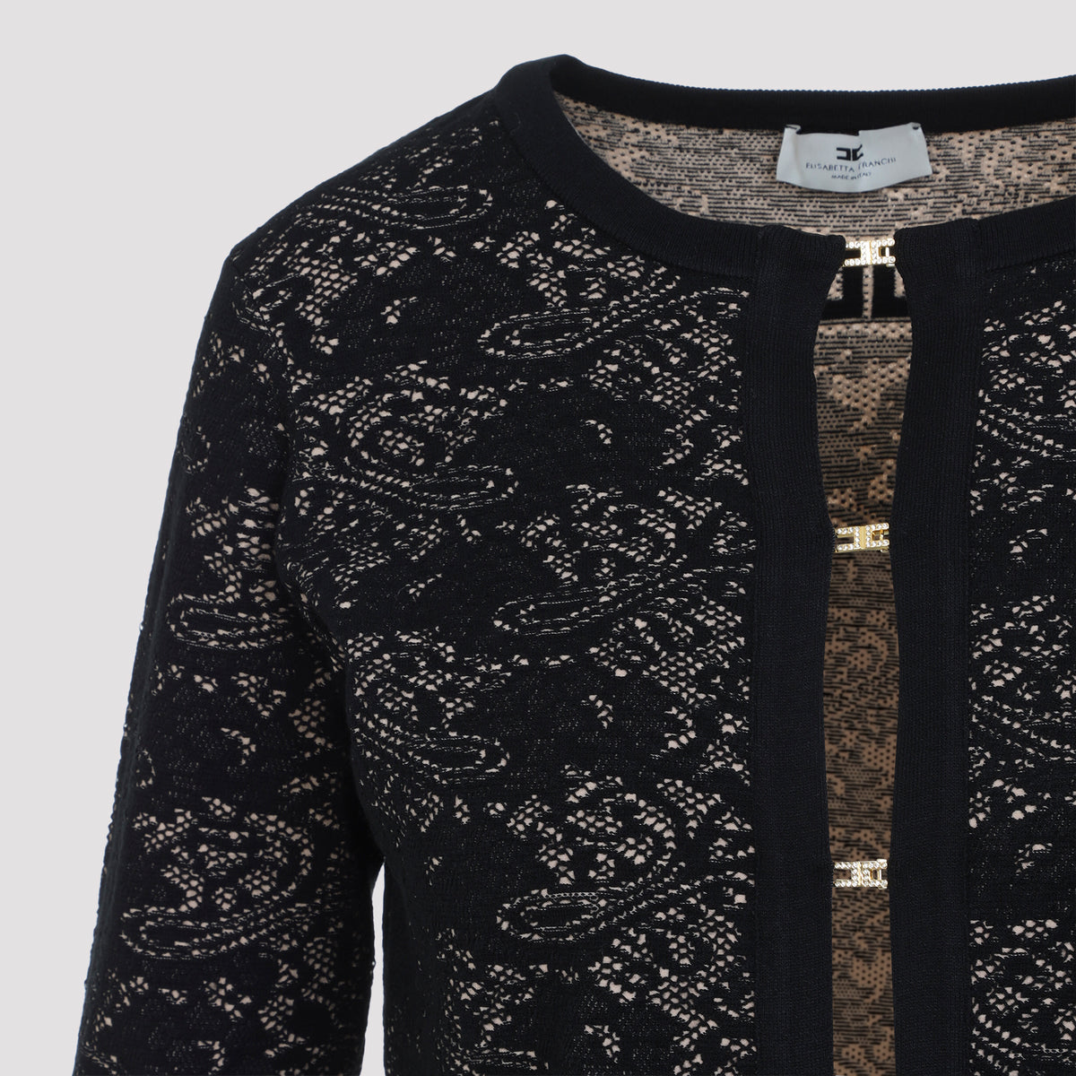 Elisabetta Franchi Knit Lace Cardigan