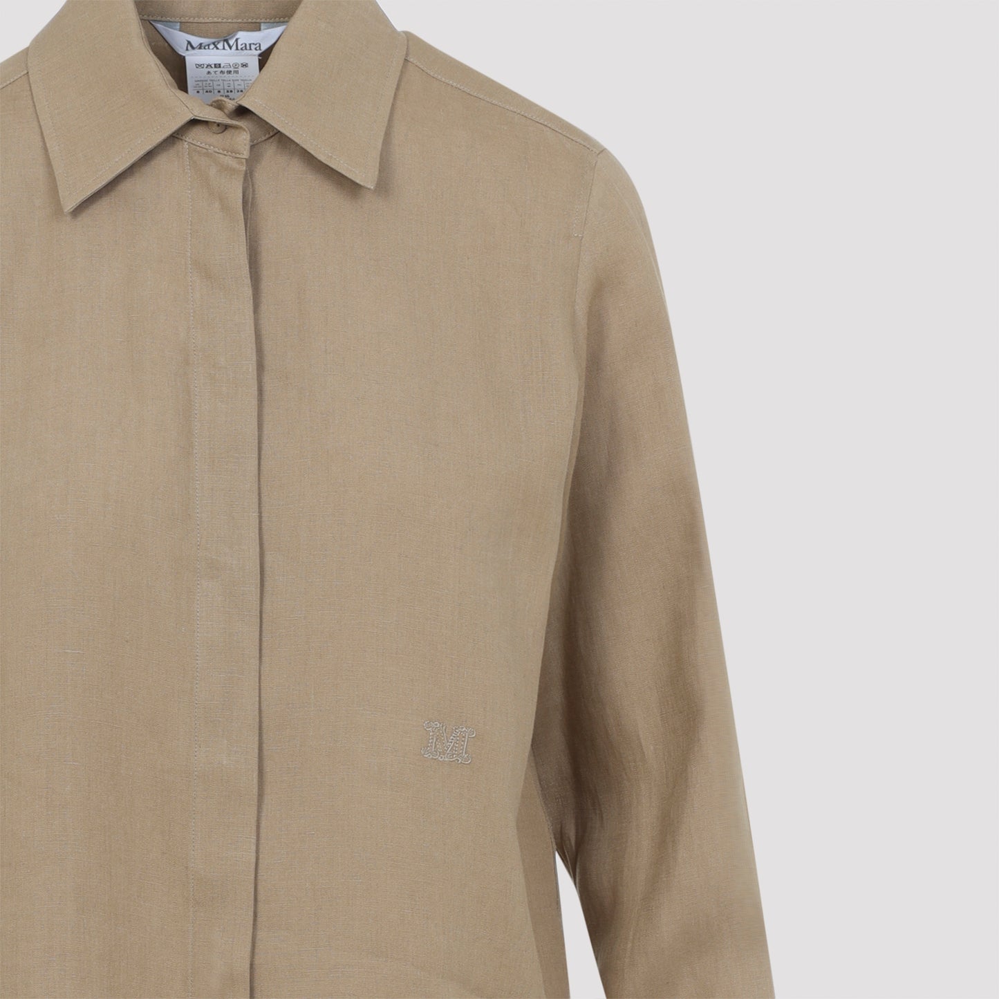 Max Mara Falasco Linen M Logo Shirt