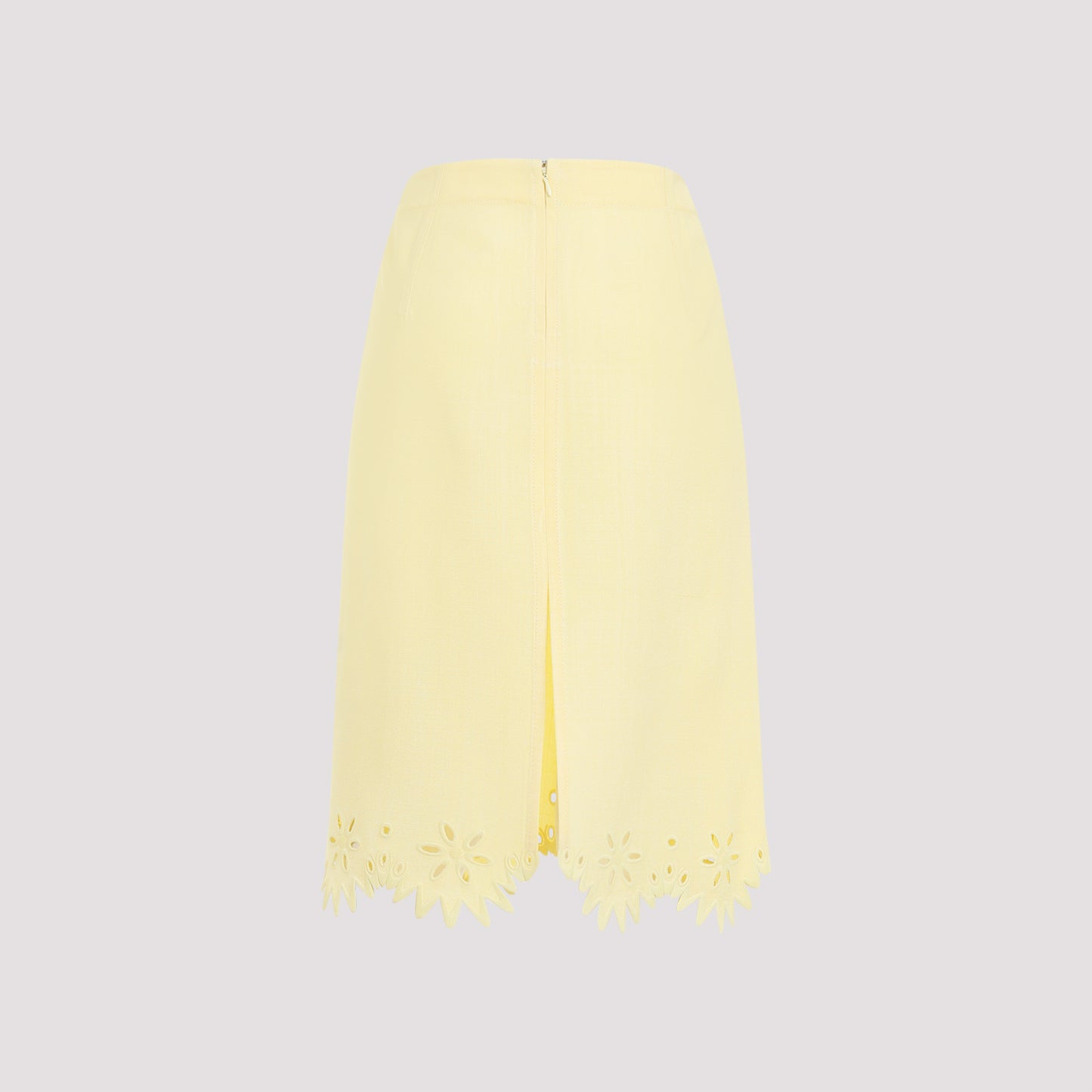 Bottega Veneta Grainy English Embroidery Midi Skirt