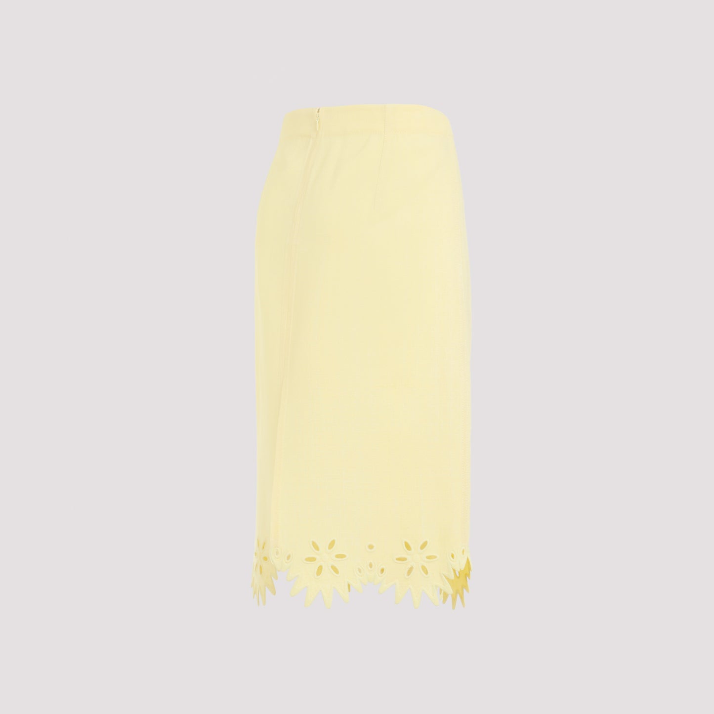 Bottega Veneta Grainy English Embroidery Midi Skirt